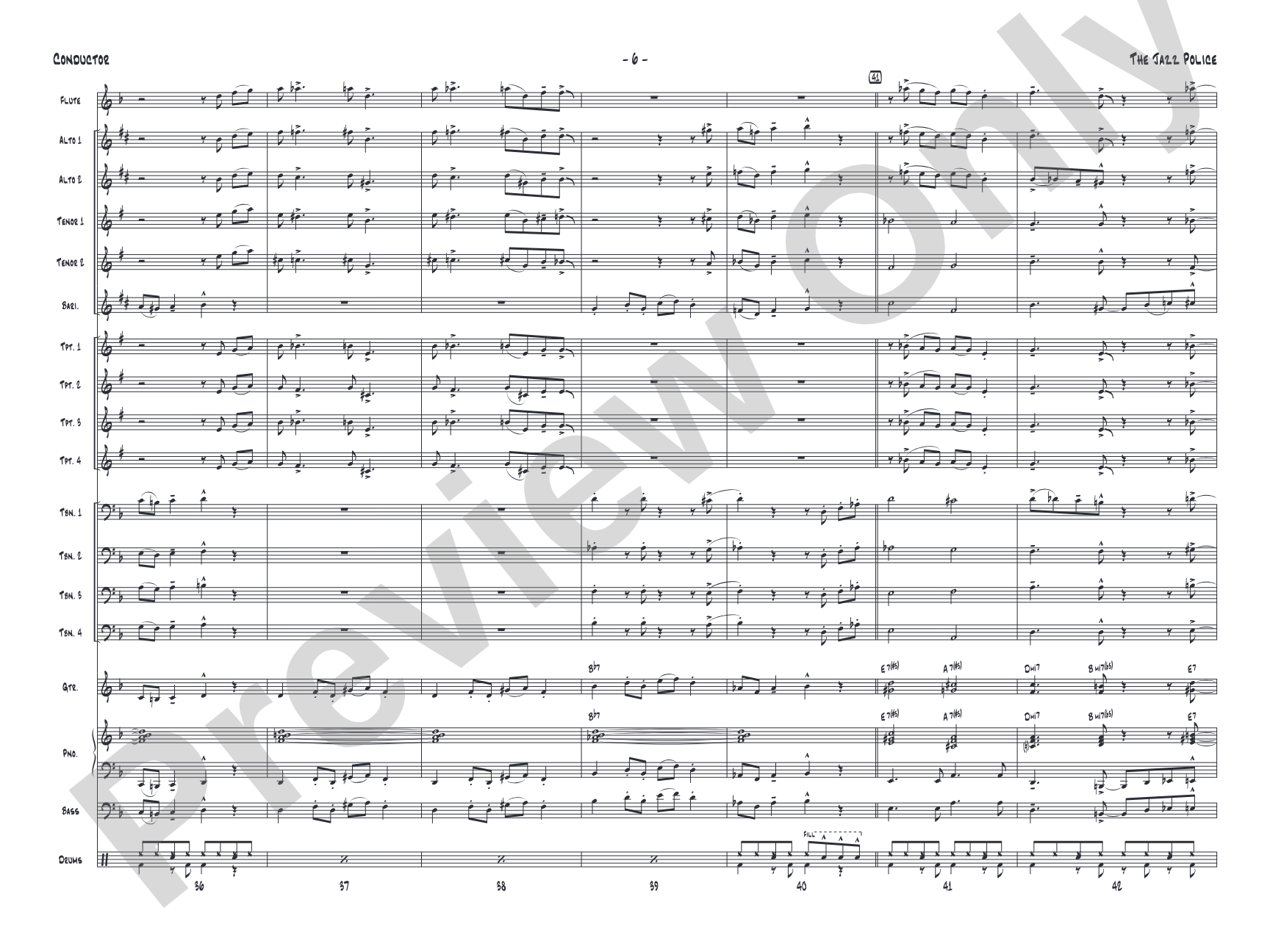 The Jazz Police: Jazz Ensemble Conductor Score & Parts
