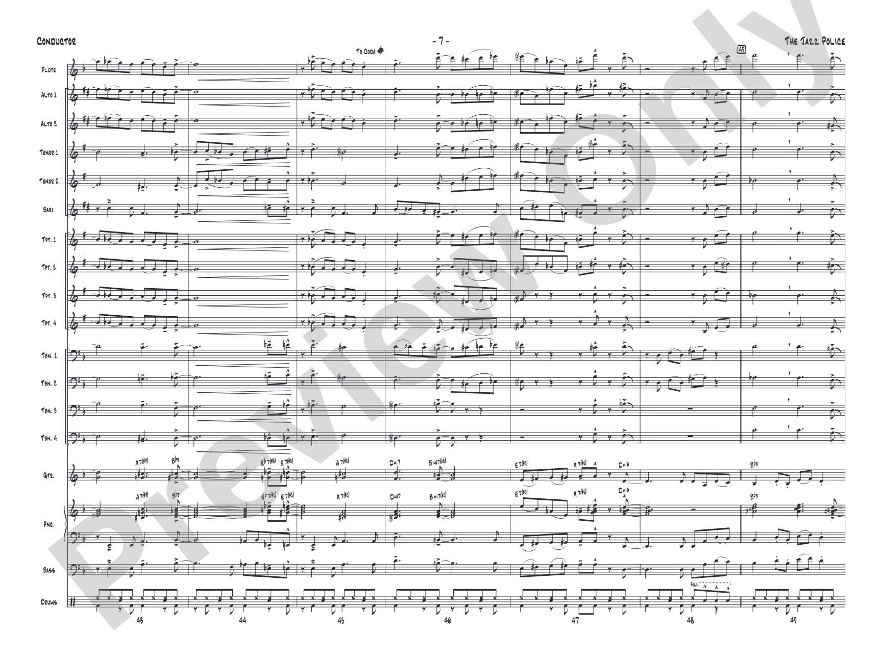 The Jazz Police: Jazz Ensemble Conductor Score & Parts