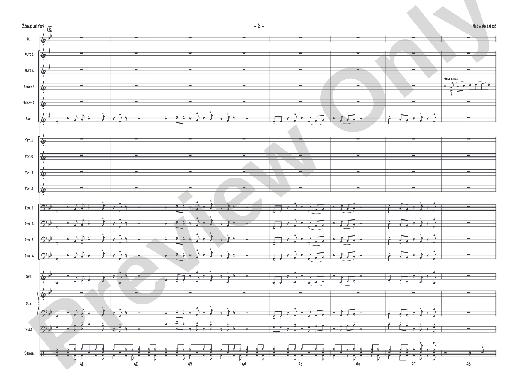 Sambeando: Jazz Ensemble Conductor Score & Parts
