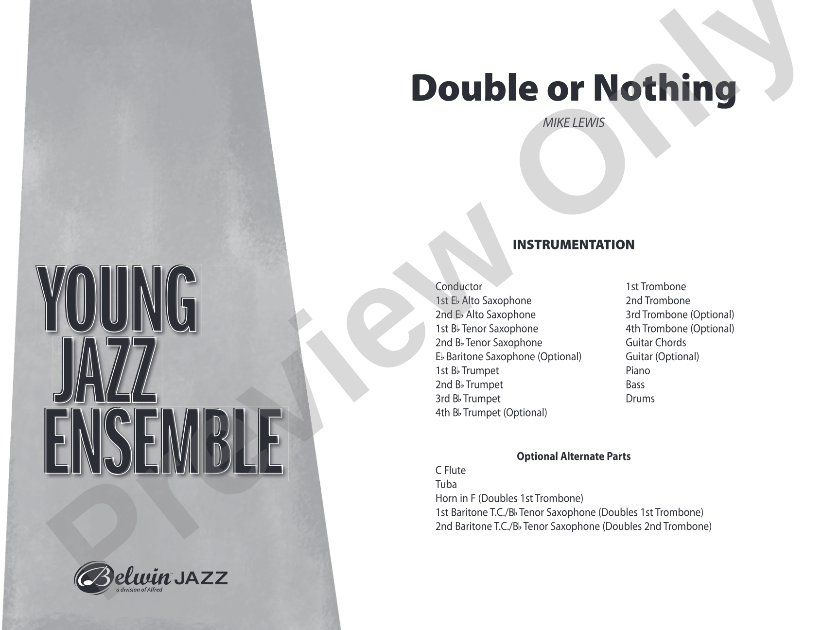 Double or Nothing: Jazz Ensemble Conductor Score & Parts