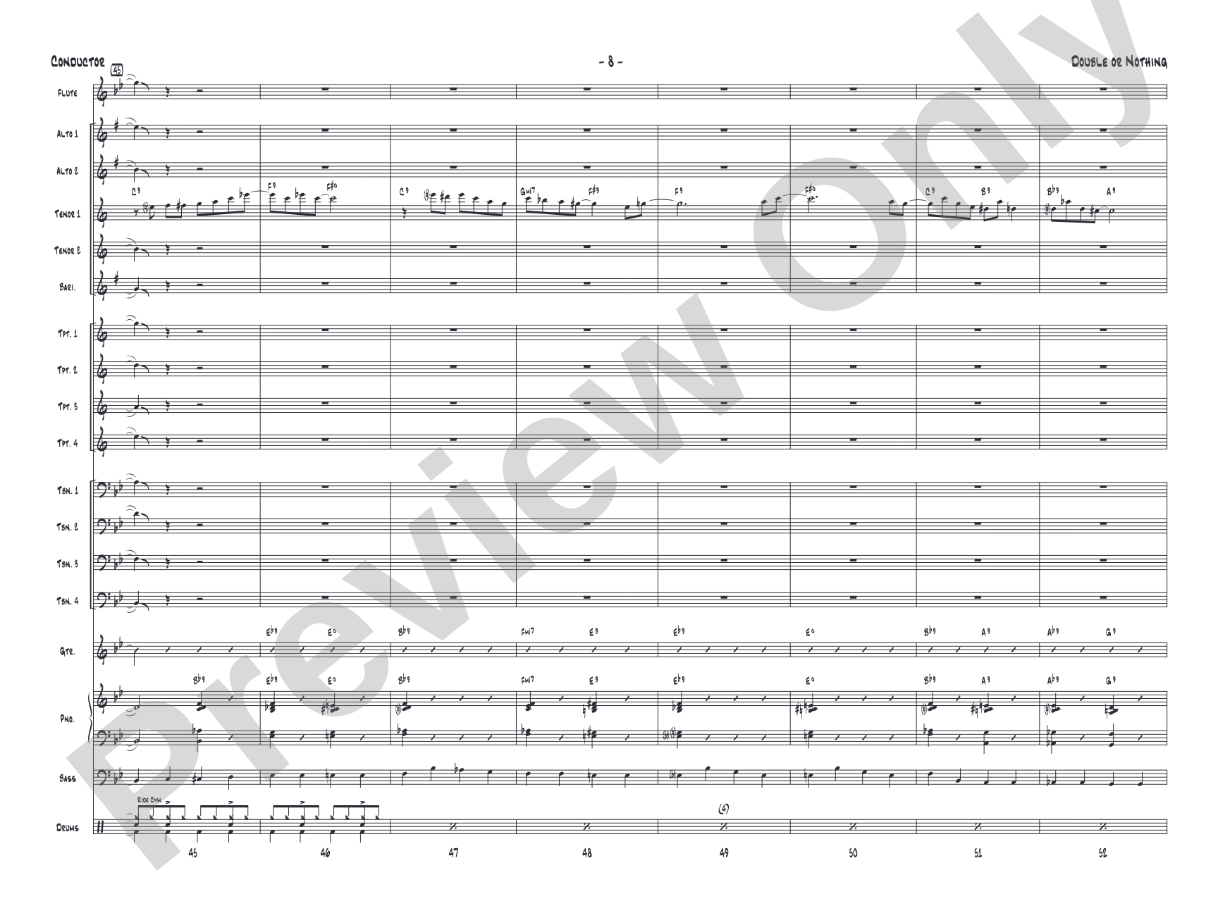 Double or Nothing: Jazz Ensemble Conductor Score & Parts