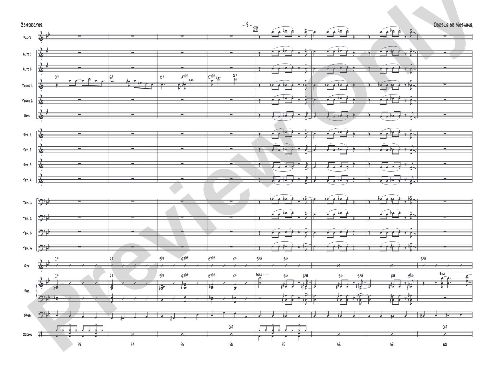 Double or Nothing: Jazz Ensemble Conductor Score & Parts