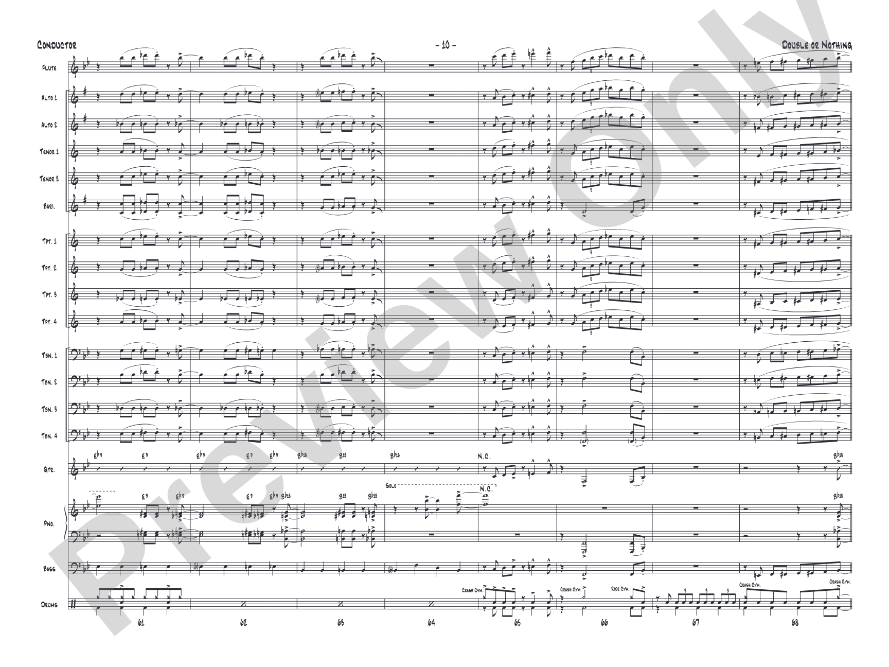 Double or Nothing: Jazz Ensemble Conductor Score & Parts