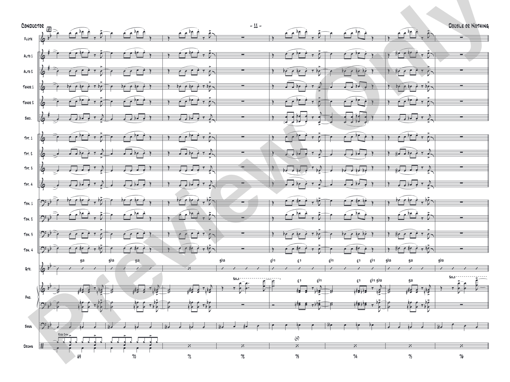 Double or Nothing: Jazz Ensemble Conductor Score & Parts