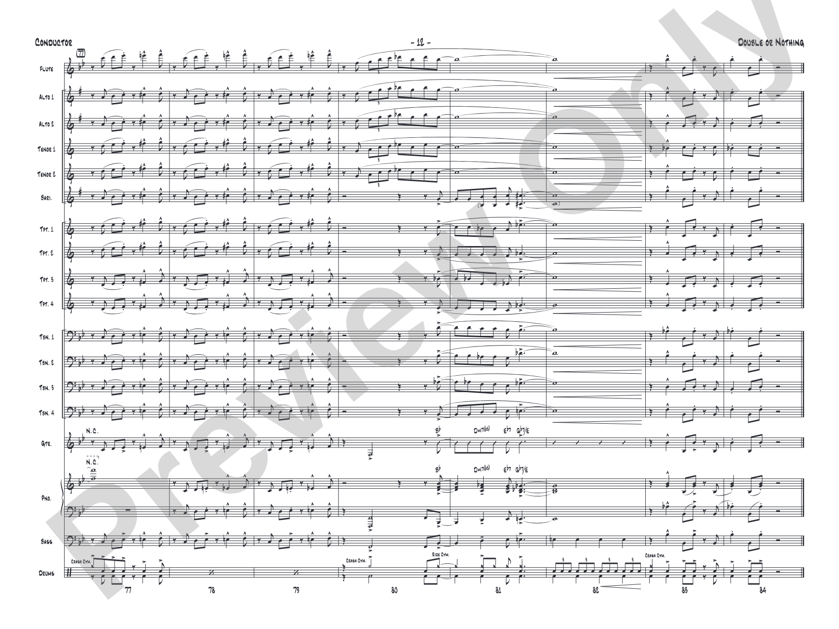 Double or Nothing: Jazz Ensemble Conductor Score & Parts