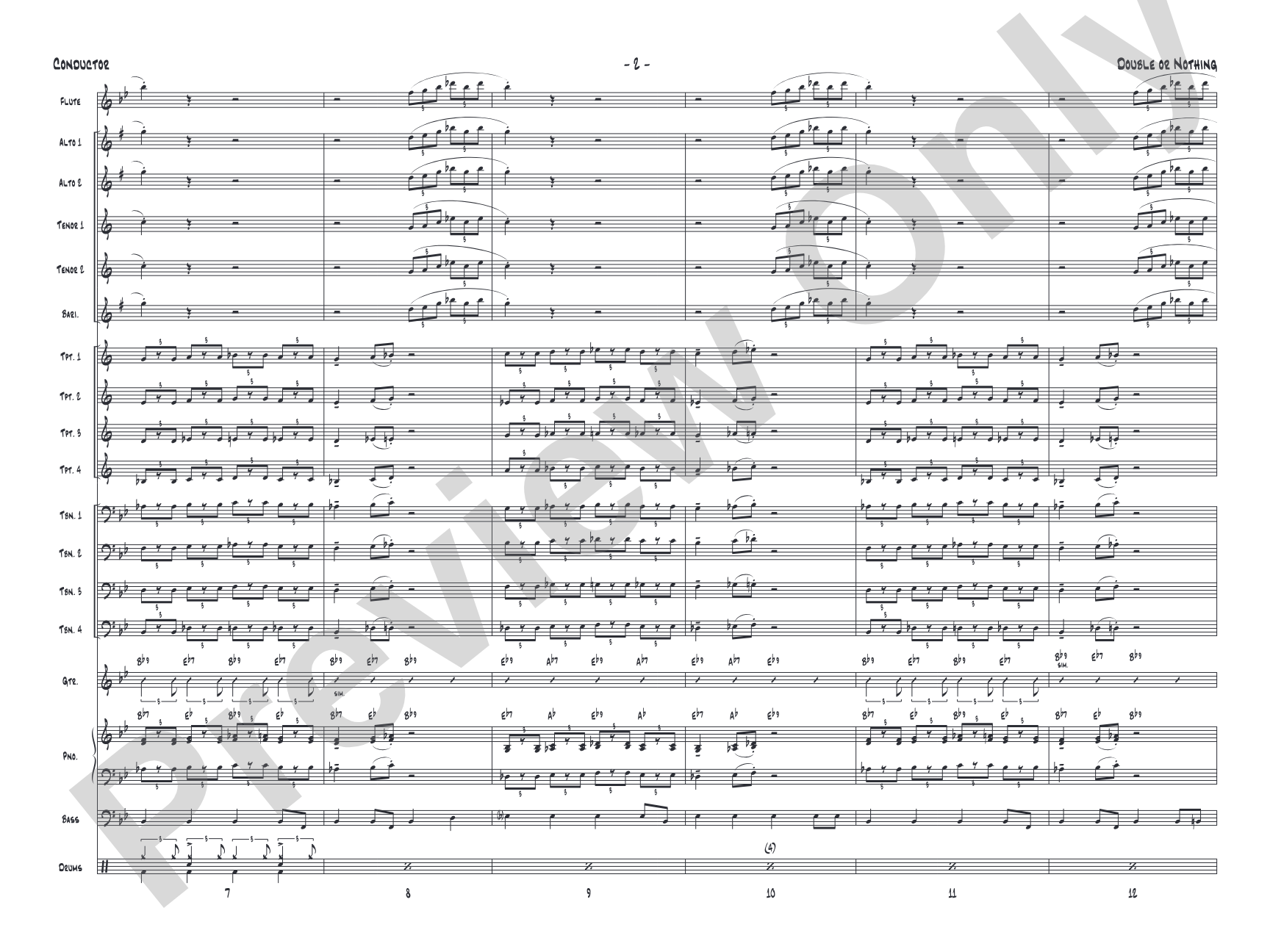 Double or Nothing: Jazz Ensemble Conductor Score & Parts