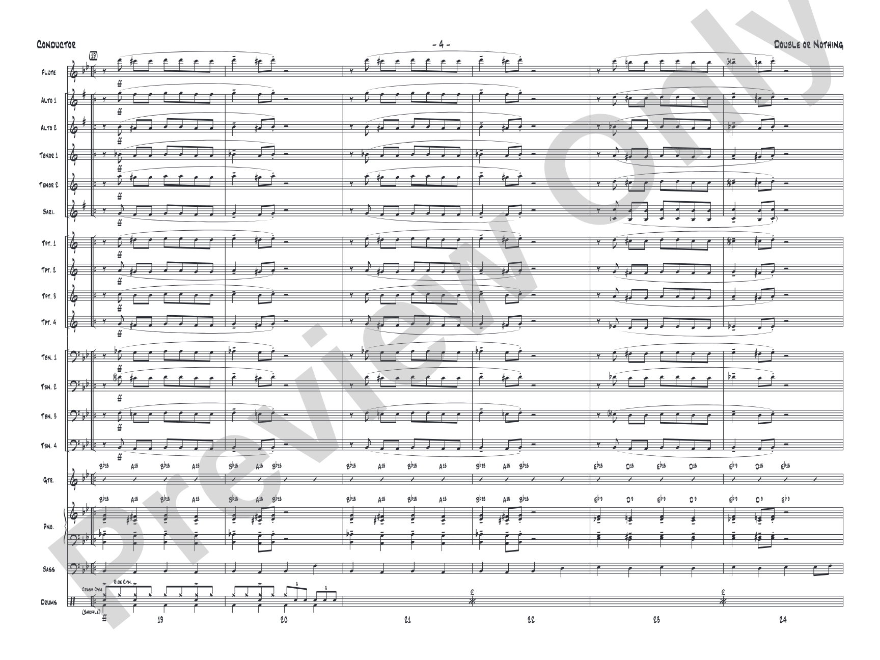 Double or Nothing: Jazz Ensemble Conductor Score & Parts