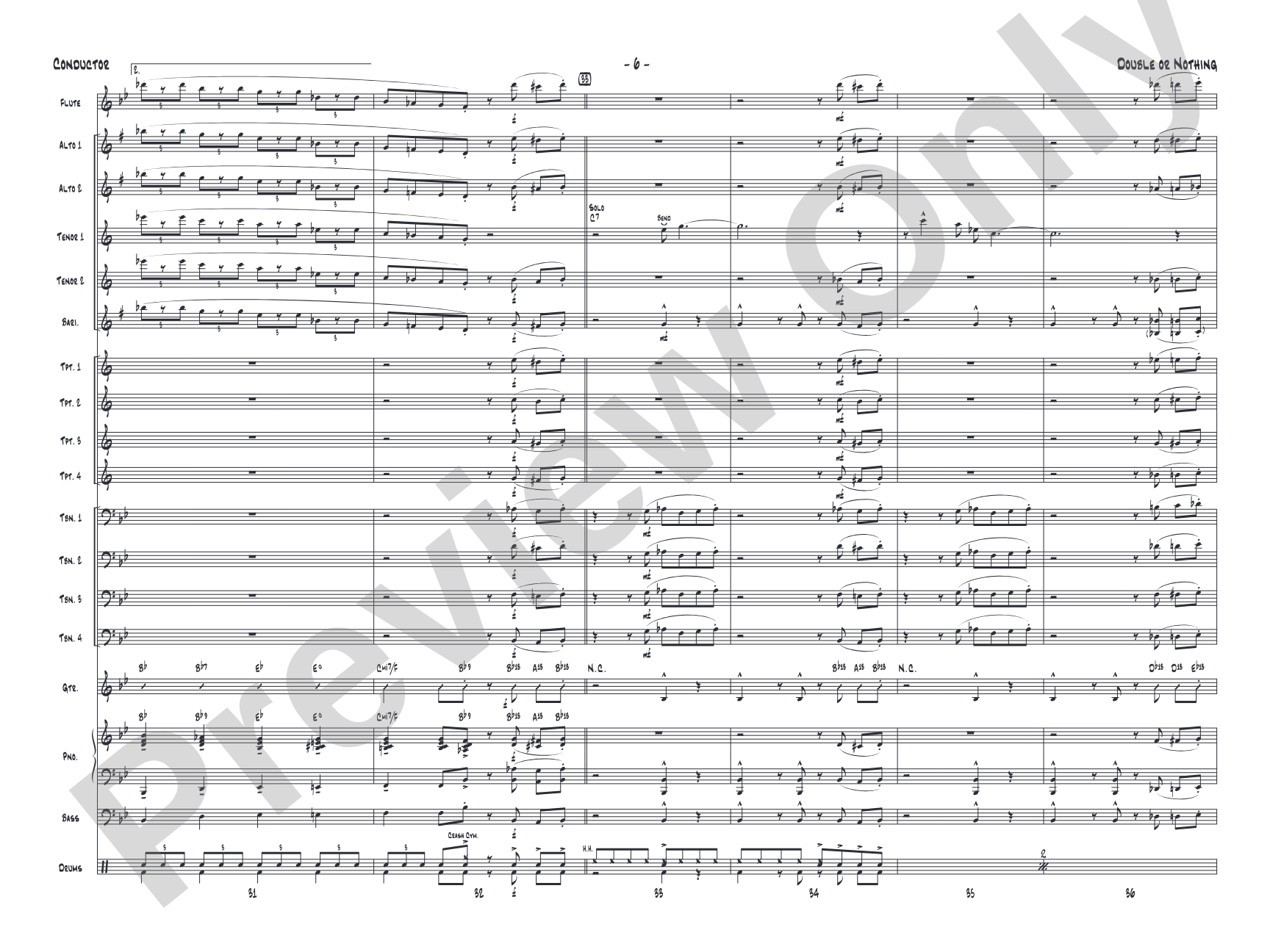 Double or Nothing: Jazz Ensemble Conductor Score & Parts
