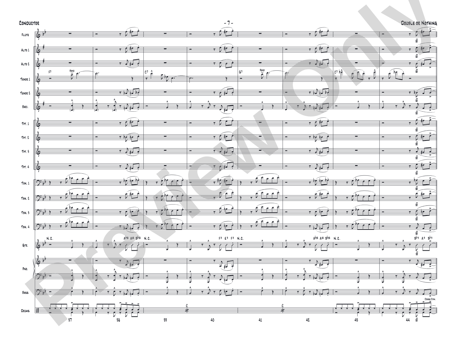 Double or Nothing: Jazz Ensemble Conductor Score & Parts