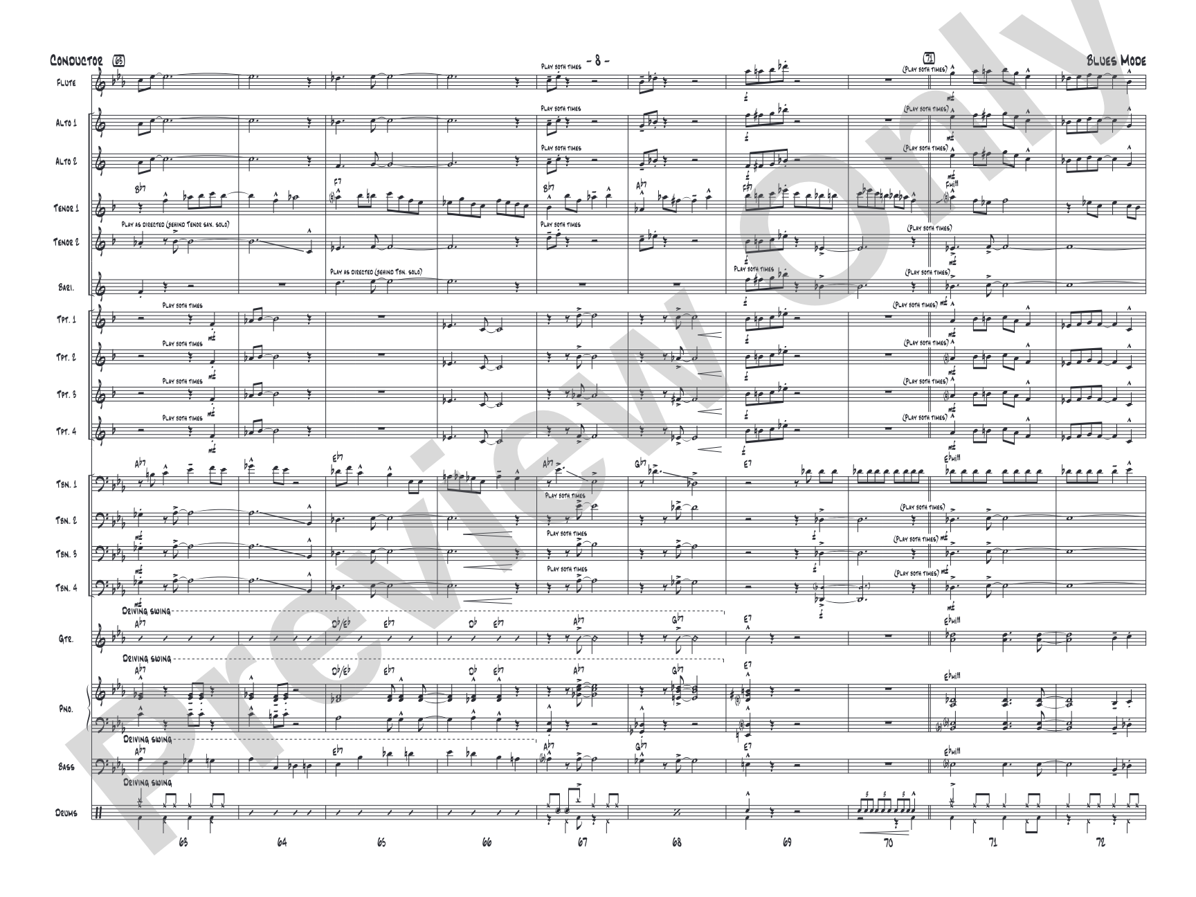 Blues Mode: Jazz Ensemble Conductor Score & Parts