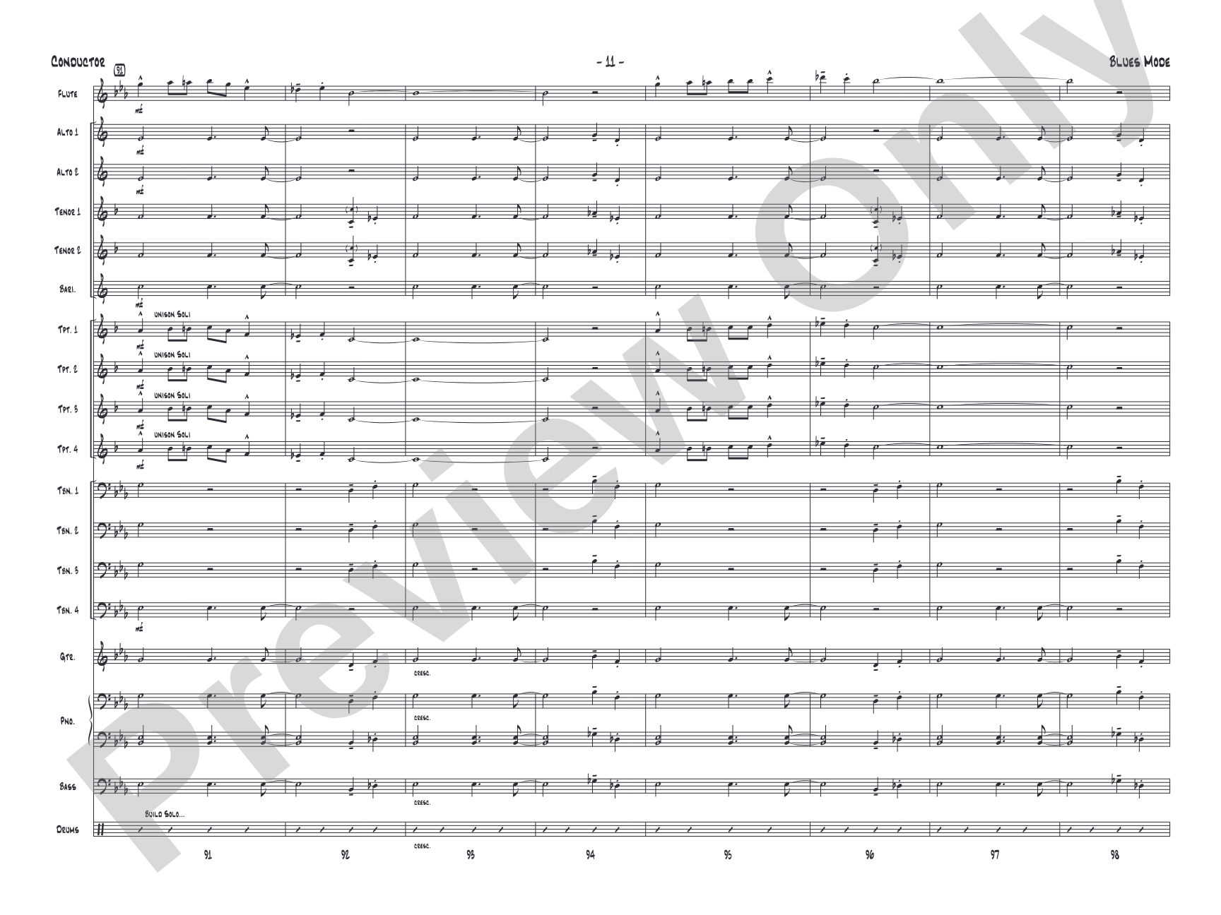 Blues Mode: Jazz Ensemble Conductor Score & Parts