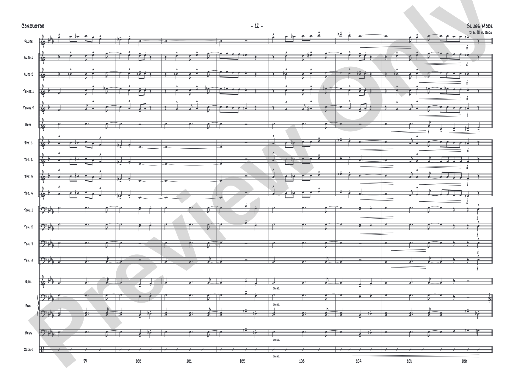 Blues Mode: Jazz Ensemble Conductor Score & Parts