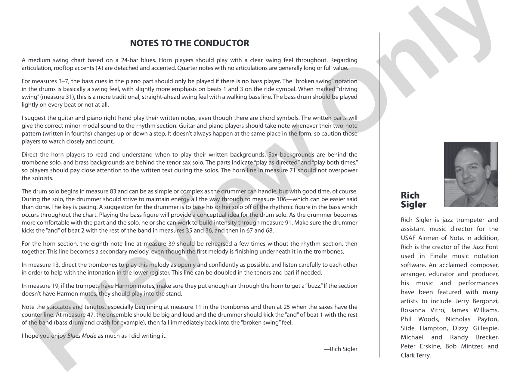 Blues Mode: Jazz Ensemble Conductor Score & Parts