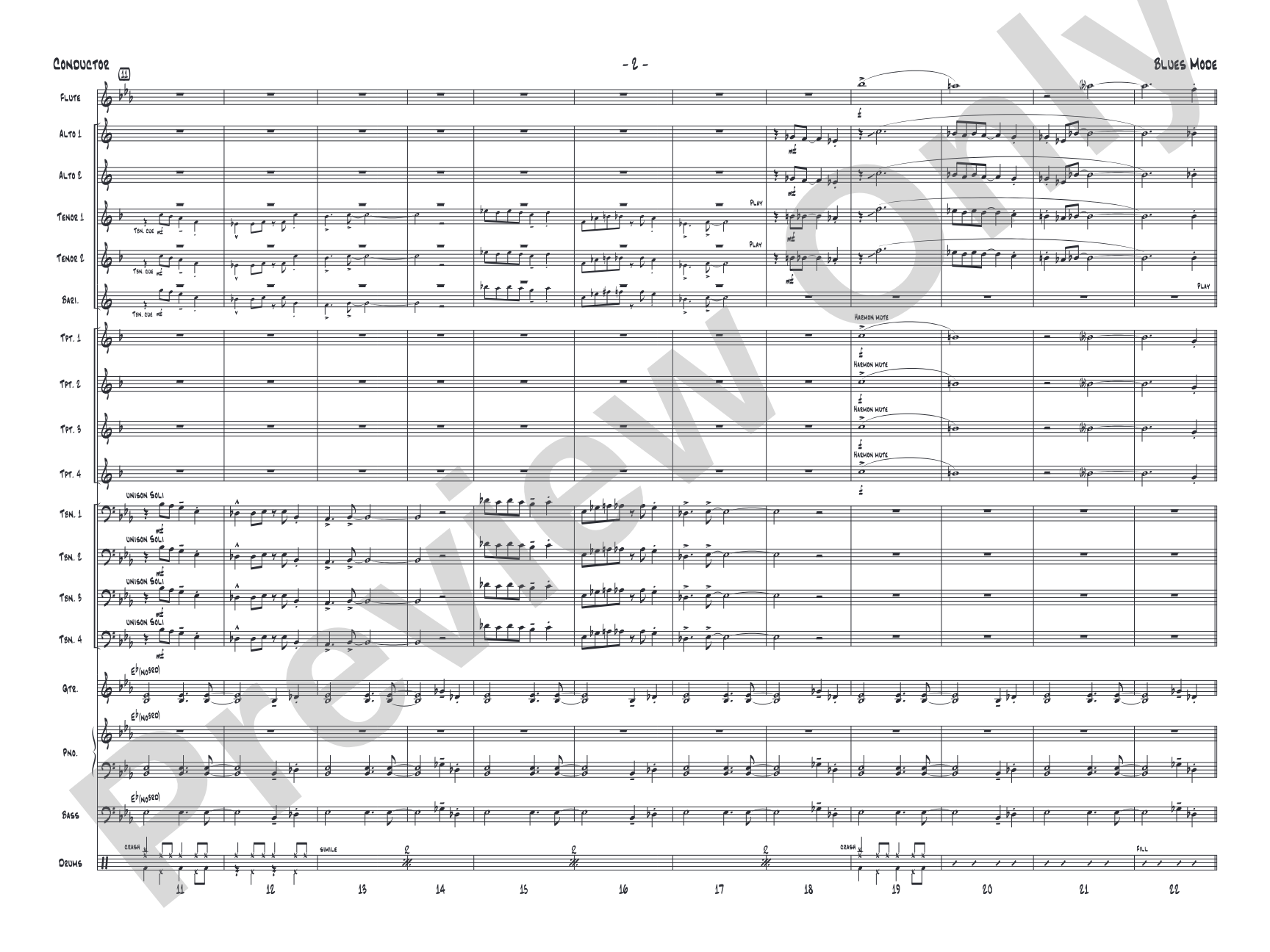 Blues Mode: Jazz Ensemble Conductor Score & Parts