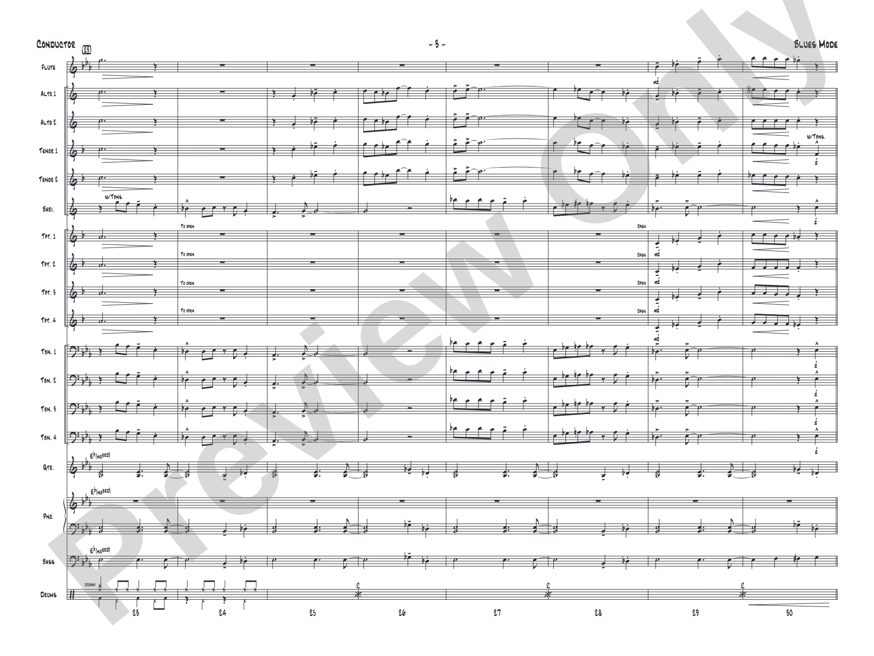 Blues Mode: Jazz Ensemble Conductor Score & Parts