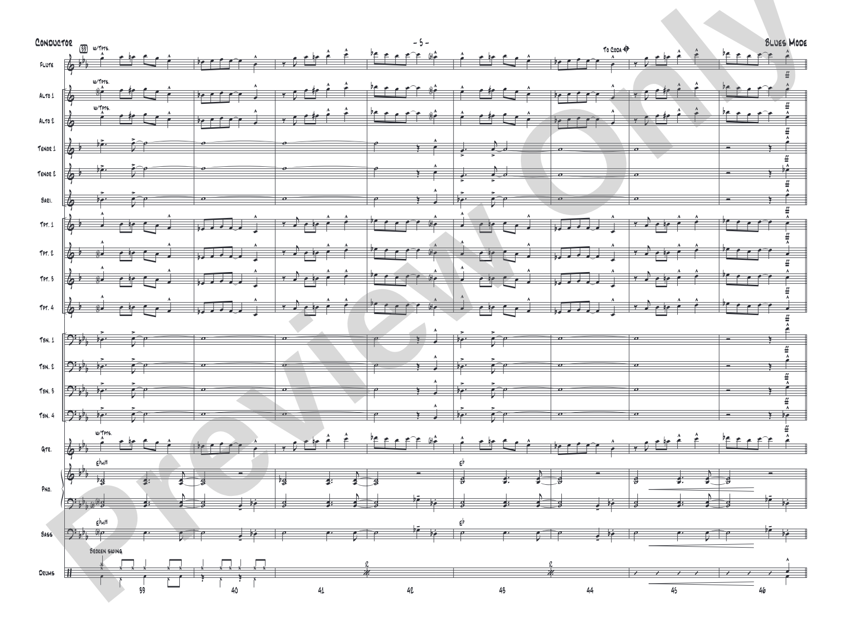 Blues Mode: Jazz Ensemble Conductor Score & Parts