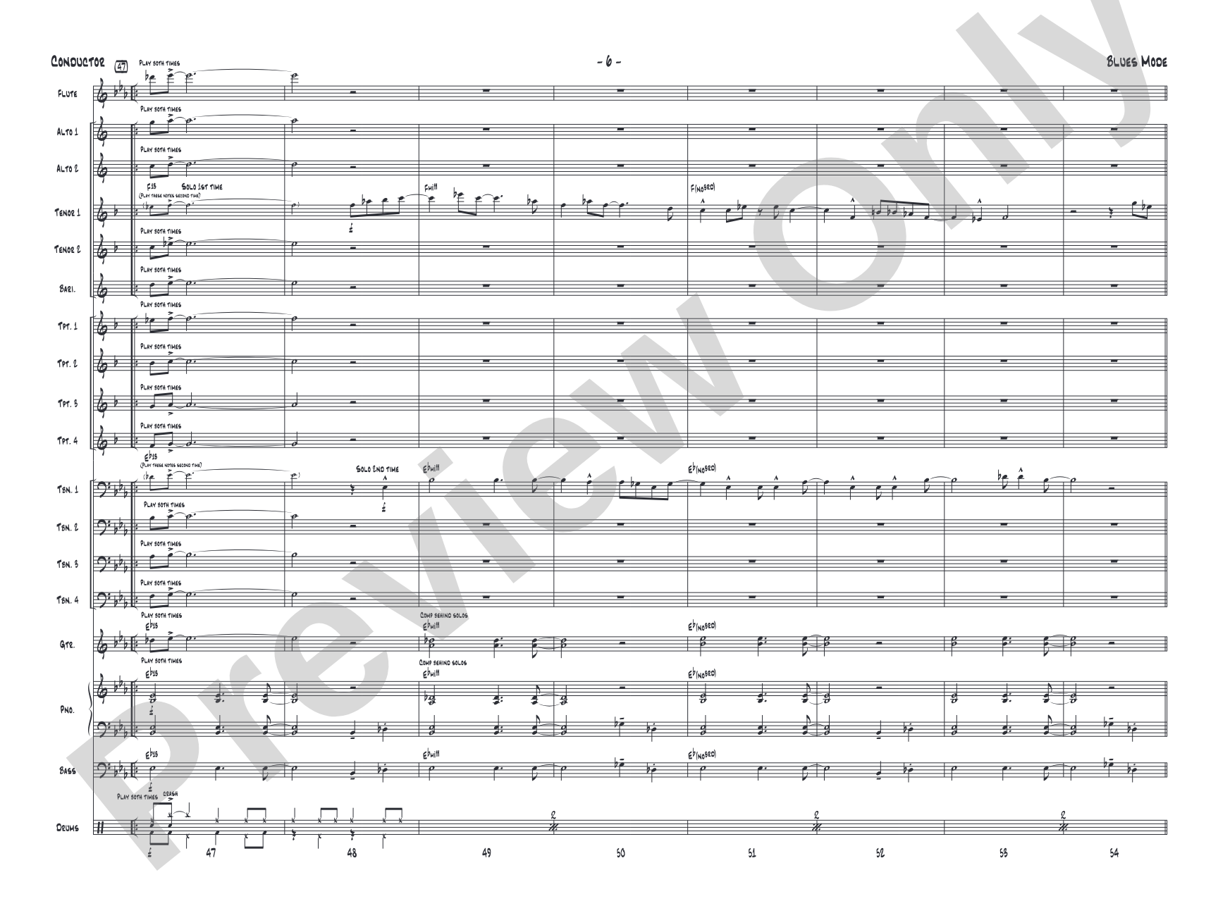 Blues Mode: Jazz Ensemble Conductor Score & Parts