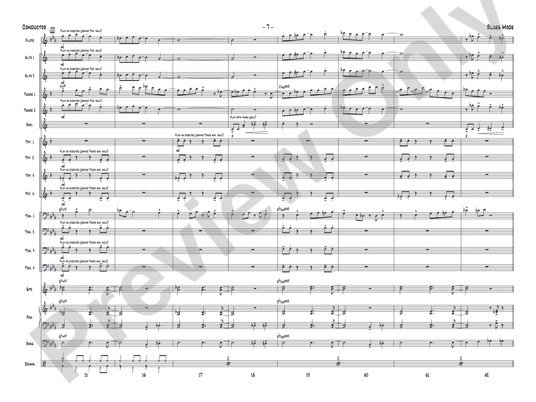 Blues Mode: Jazz Ensemble Conductor Score & Parts