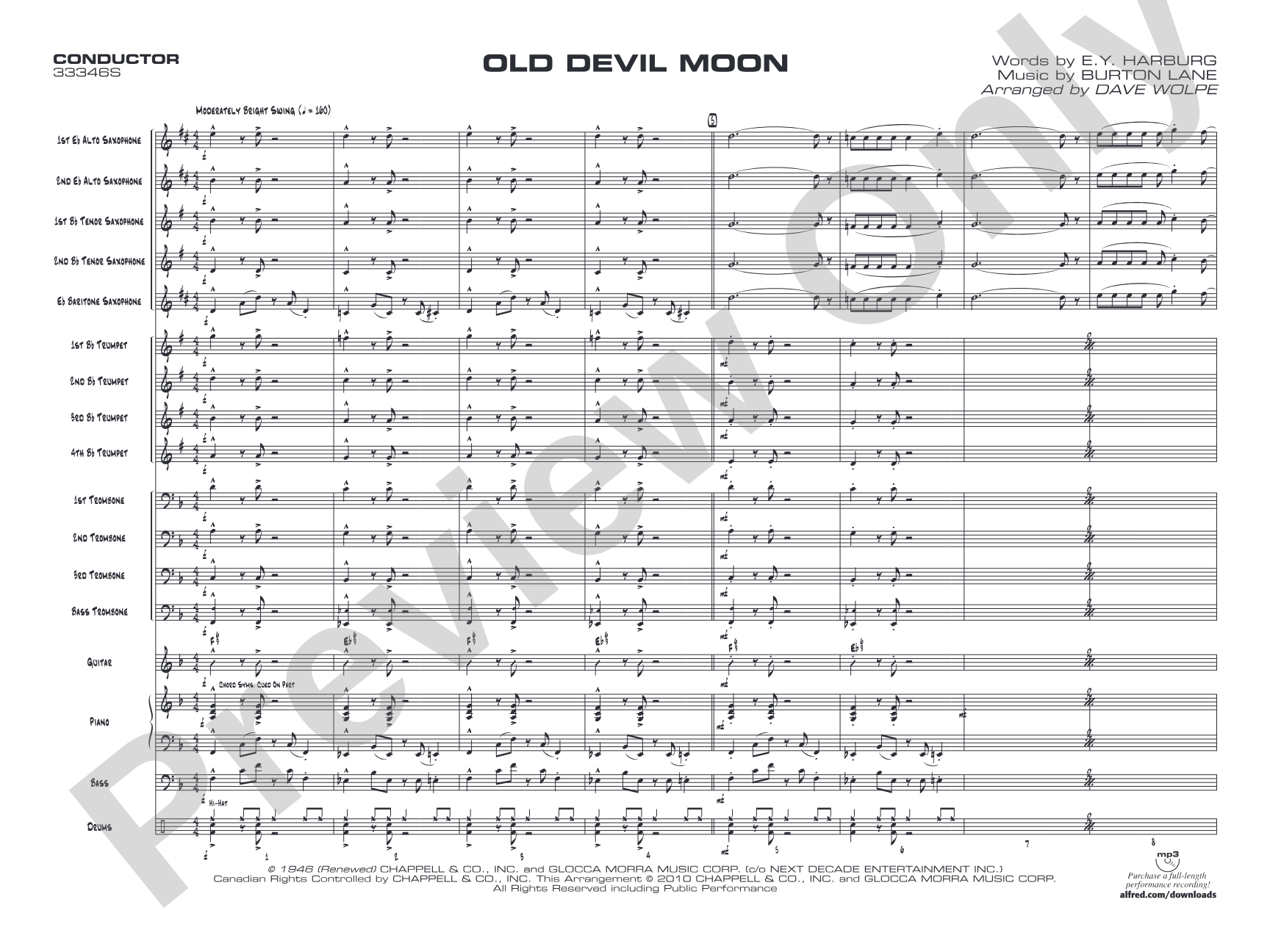 Old Devil Moon: Score