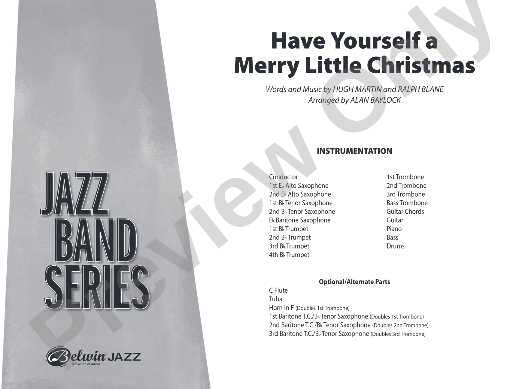 Have Yourself a Merry Little Christmas: Jazz Ensemble Conductor Score & Parts
