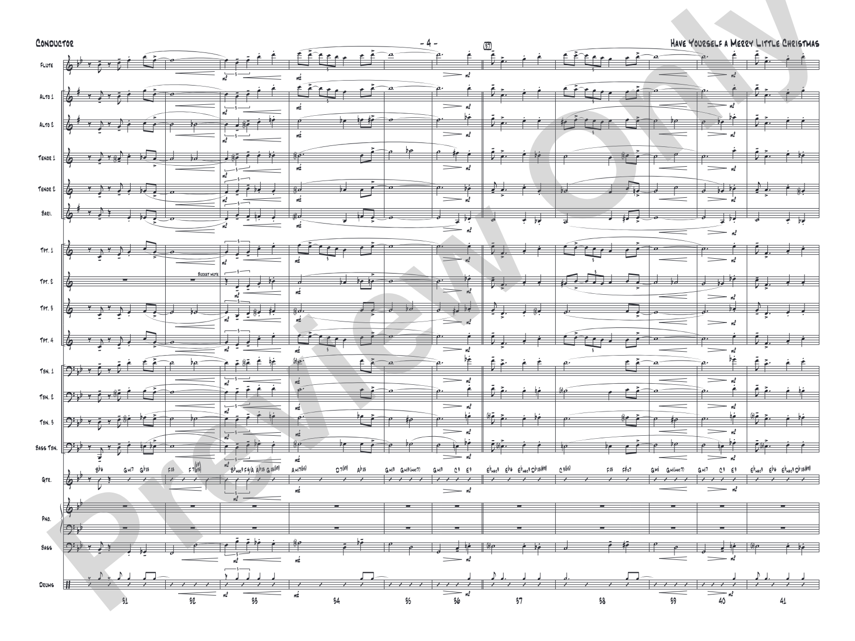 Have Yourself a Merry Little Christmas: Jazz Ensemble Conductor Score & Parts