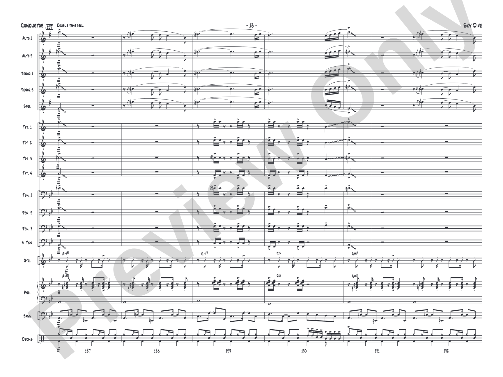 Sky Dive: Jazz Ensemble Conductor Score & Parts