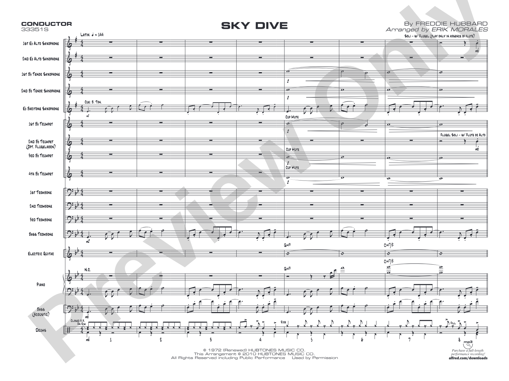 Sky Dive: Jazz Ensemble Conductor Score & Parts
