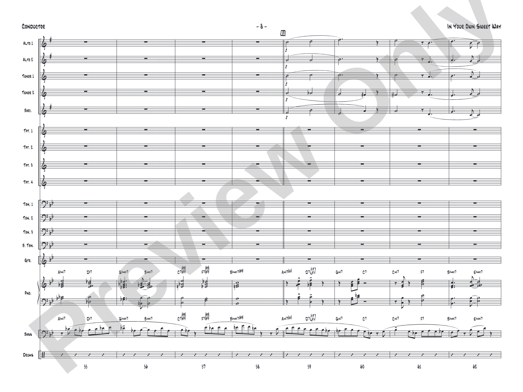 In Your Own Sweet Way: Jazz Ensemble Conductor Score & Parts