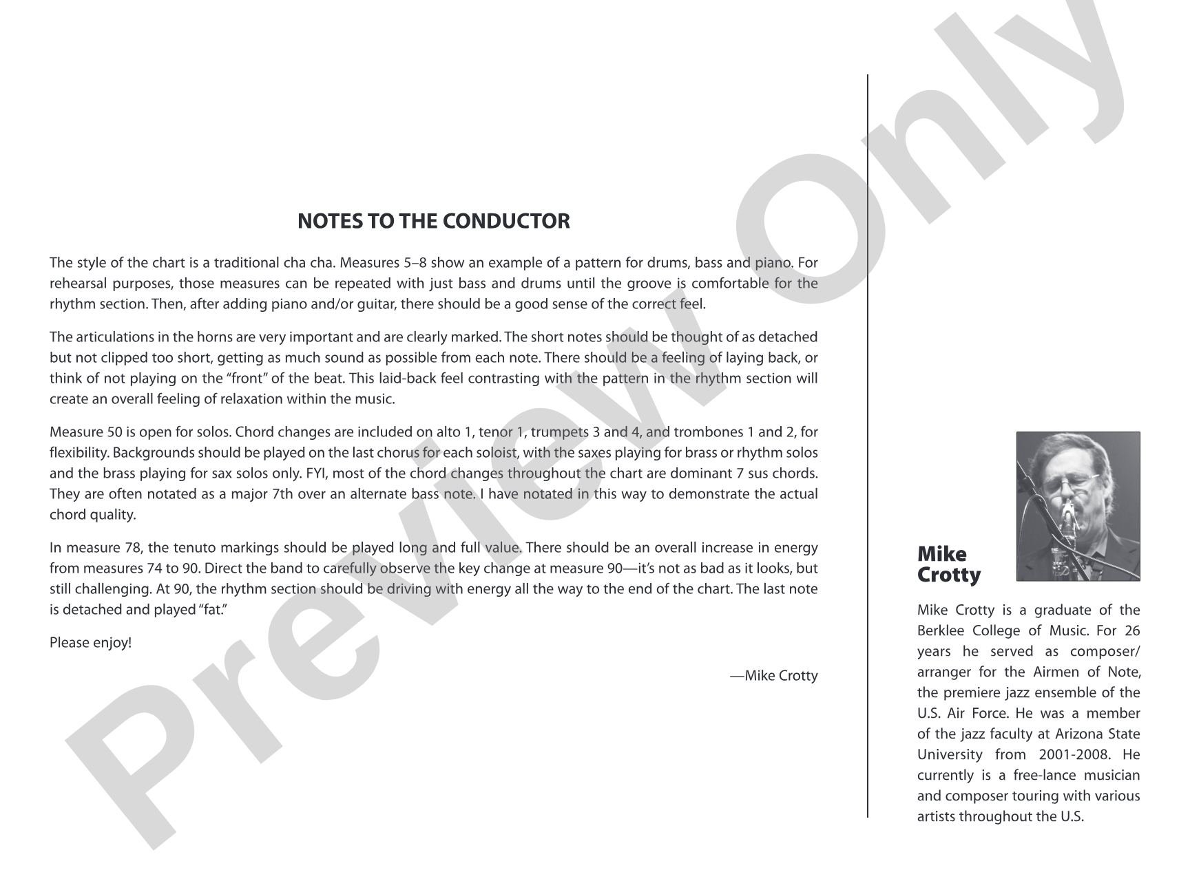 Red Clay: Jazz Ensemble Conductor Score & Parts