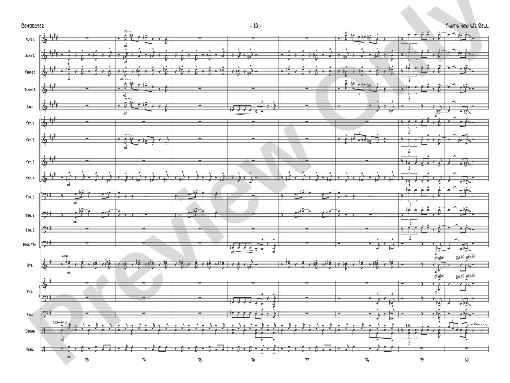 That's How We Roll: Jazz Ensemble Conductor Score & Parts
