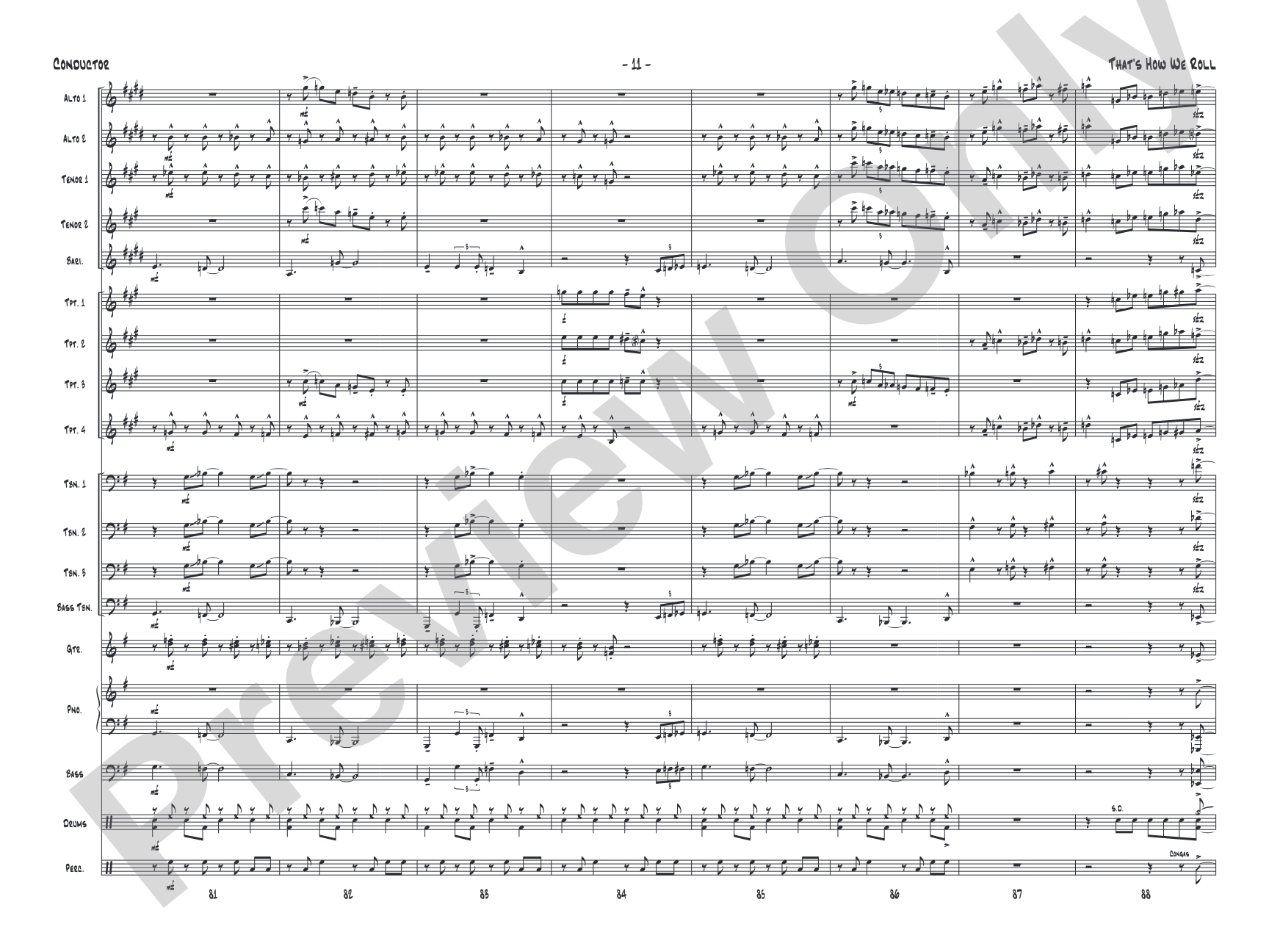 That's How We Roll: Jazz Ensemble Conductor Score & Parts