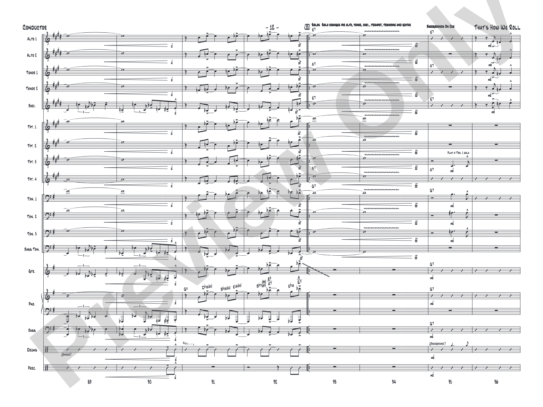 That's How We Roll: Jazz Ensemble Conductor Score & Parts