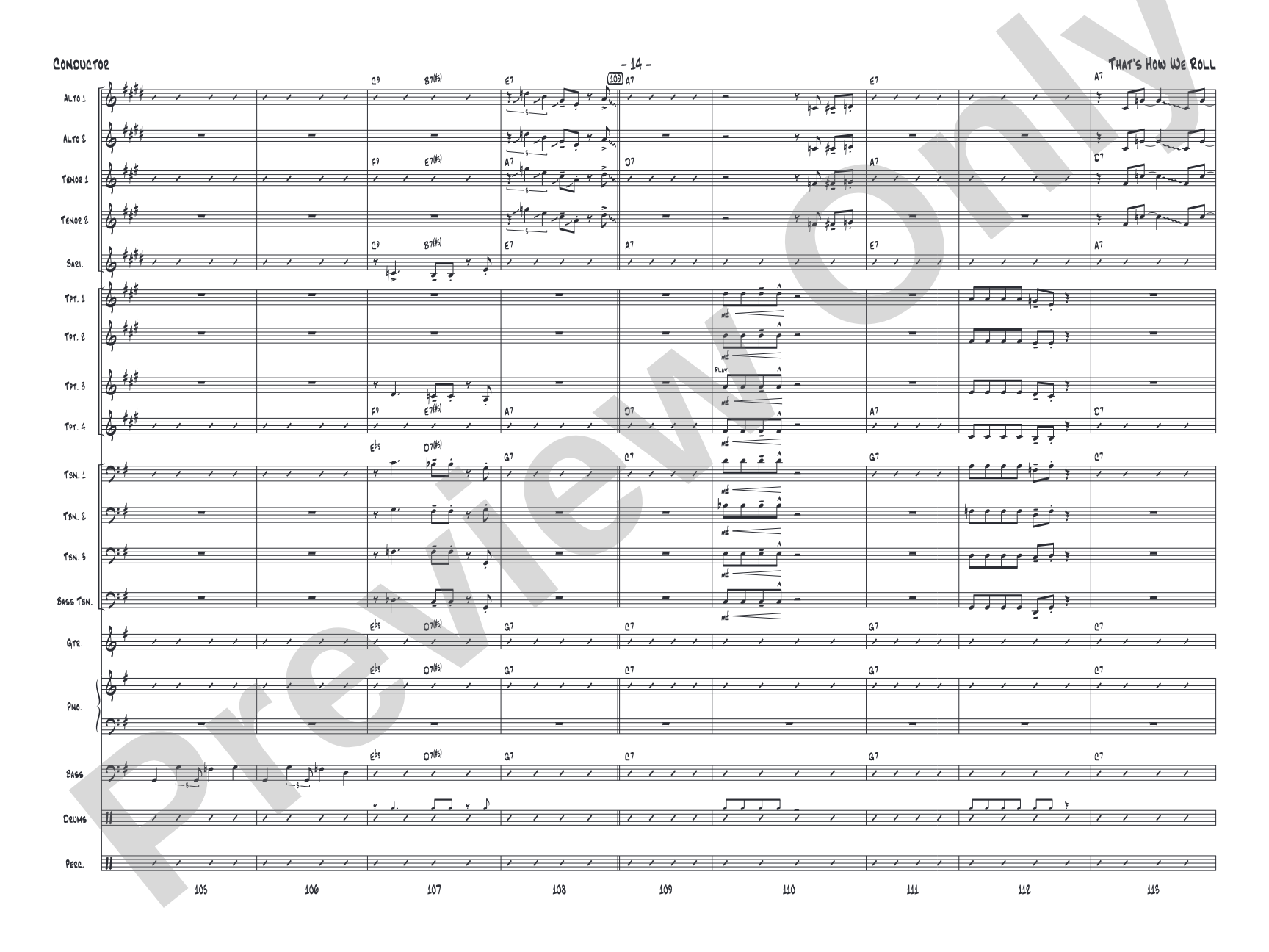 That's How We Roll: Jazz Ensemble Conductor Score & Parts