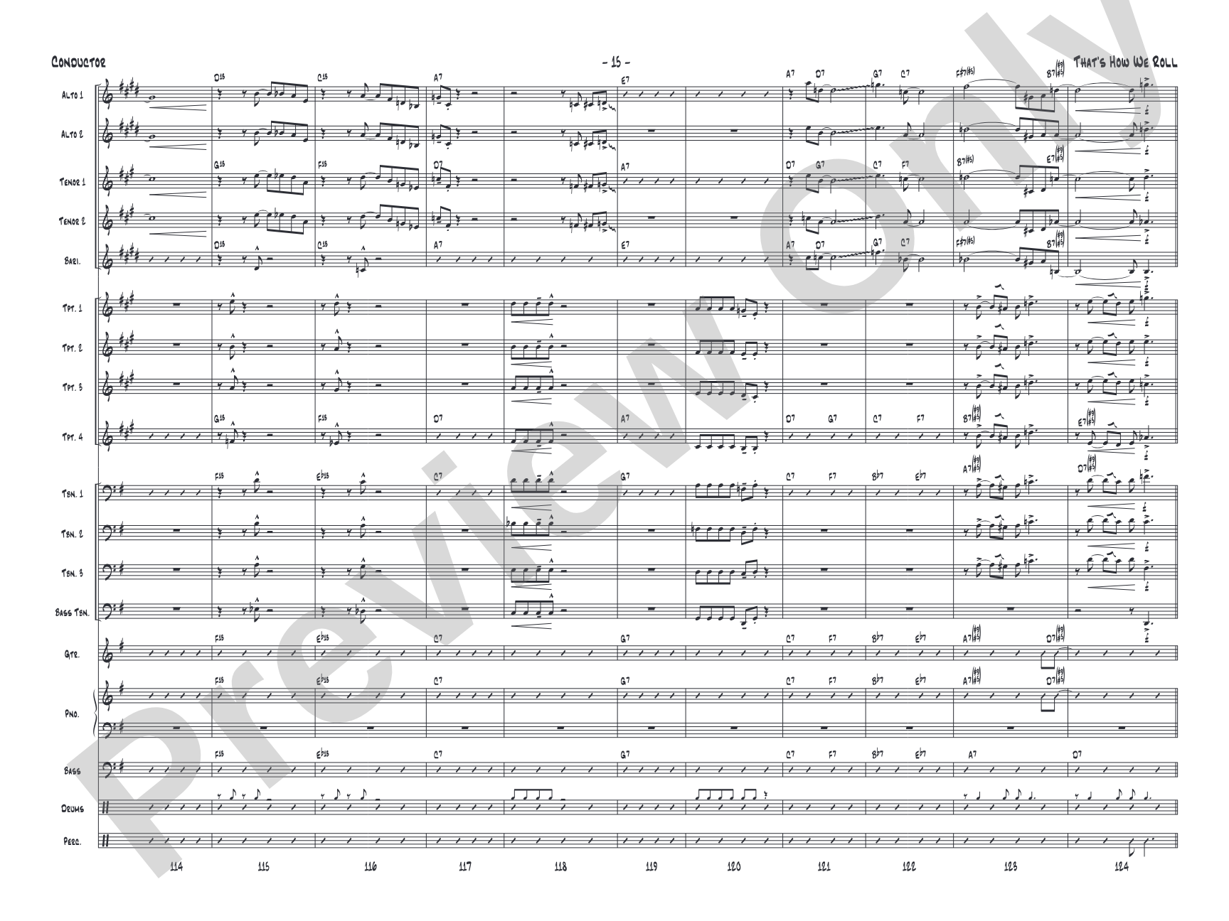 That's How We Roll: Jazz Ensemble Conductor Score & Parts