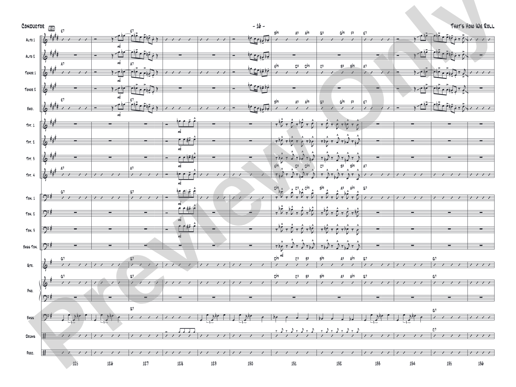 That's How We Roll: Jazz Ensemble Conductor Score & Parts