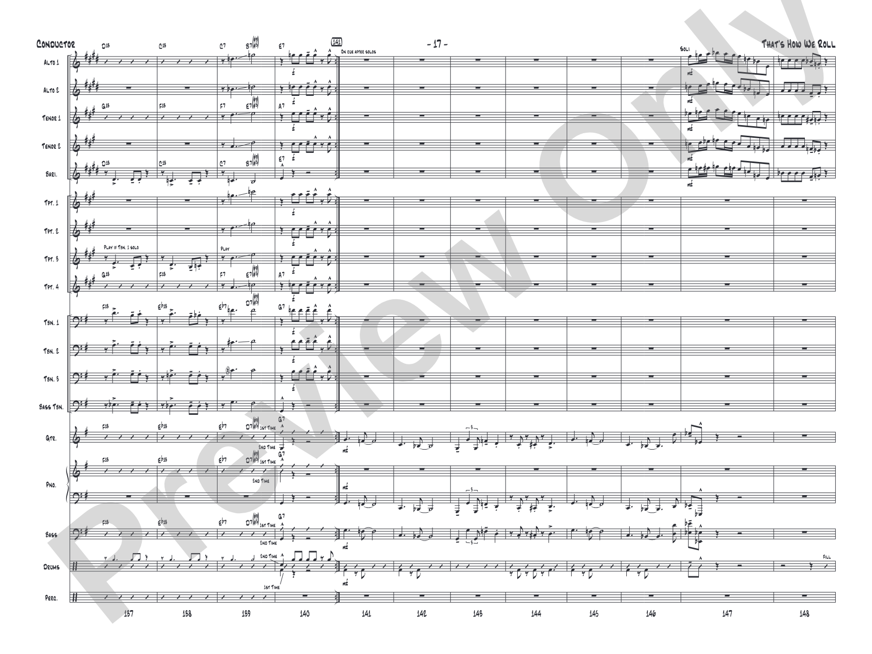 That's How We Roll: Jazz Ensemble Conductor Score & Parts
