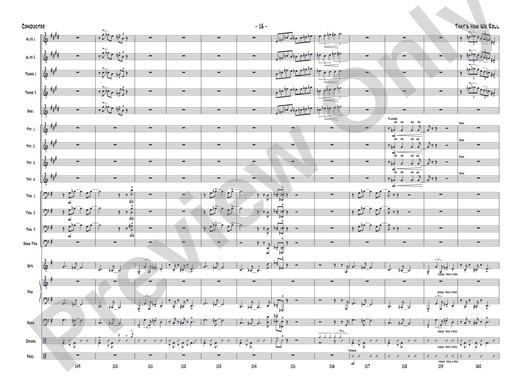 That's How We Roll: Jazz Ensemble Conductor Score & Parts