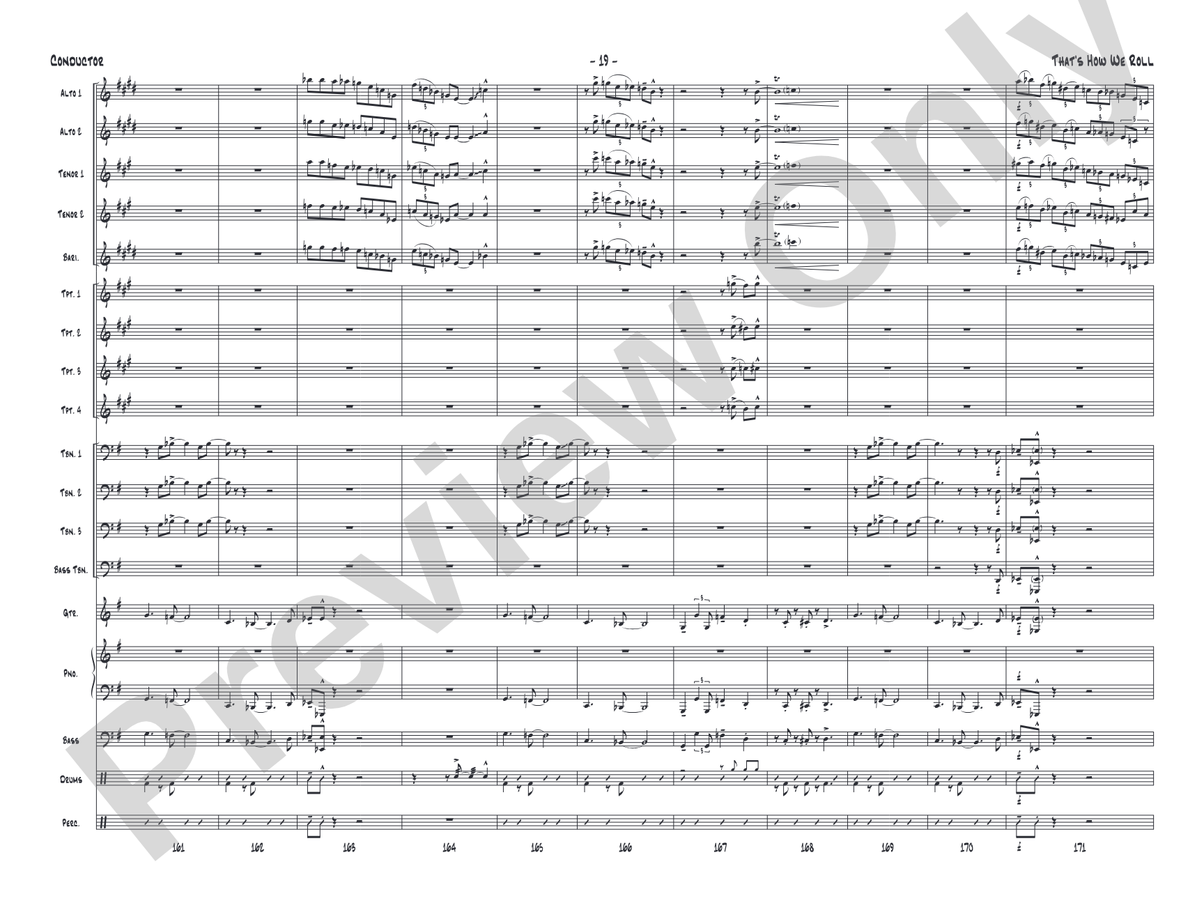 That's How We Roll: Jazz Ensemble Conductor Score & Parts