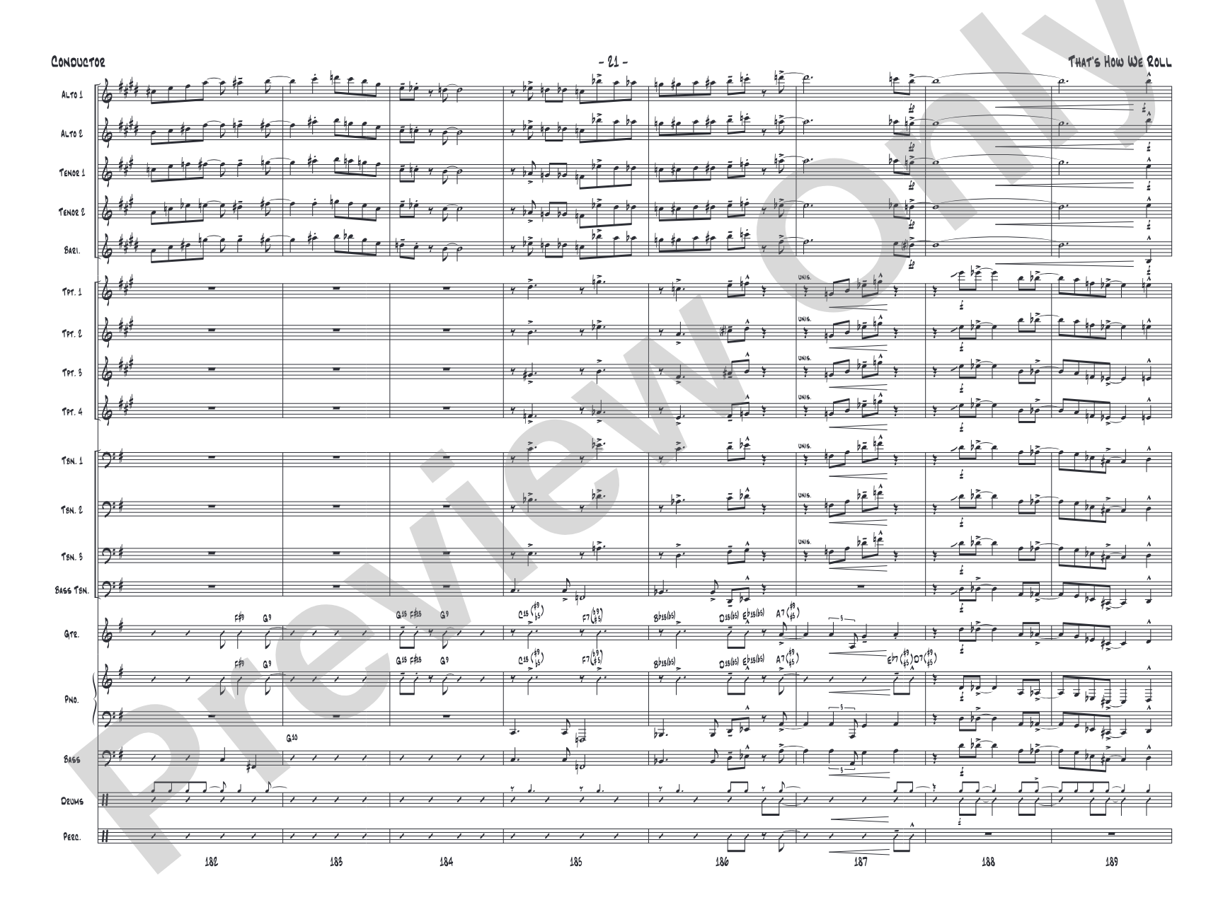 That's How We Roll: Jazz Ensemble Conductor Score & Parts