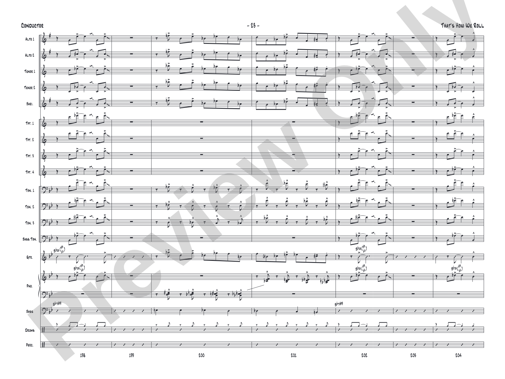 That's How We Roll: Jazz Ensemble Conductor Score & Parts