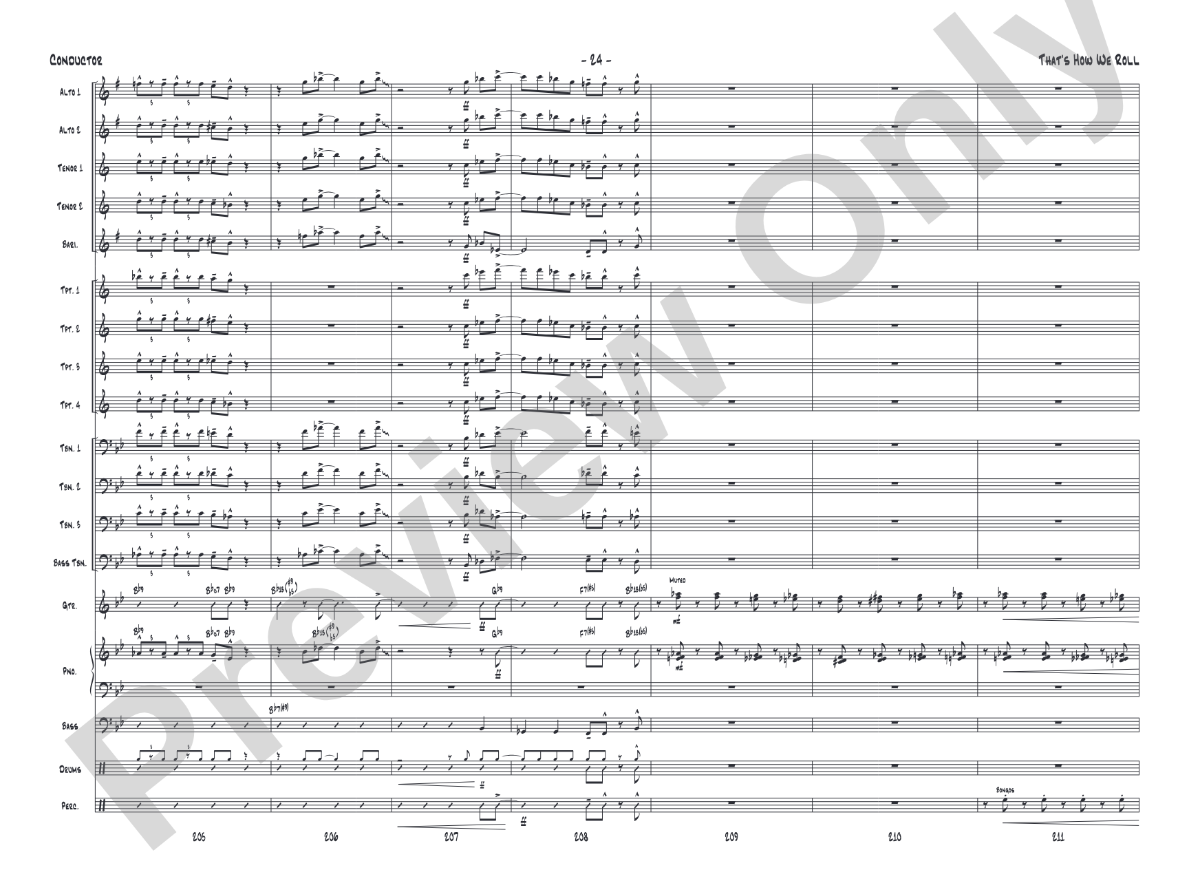 That's How We Roll: Jazz Ensemble Conductor Score & Parts