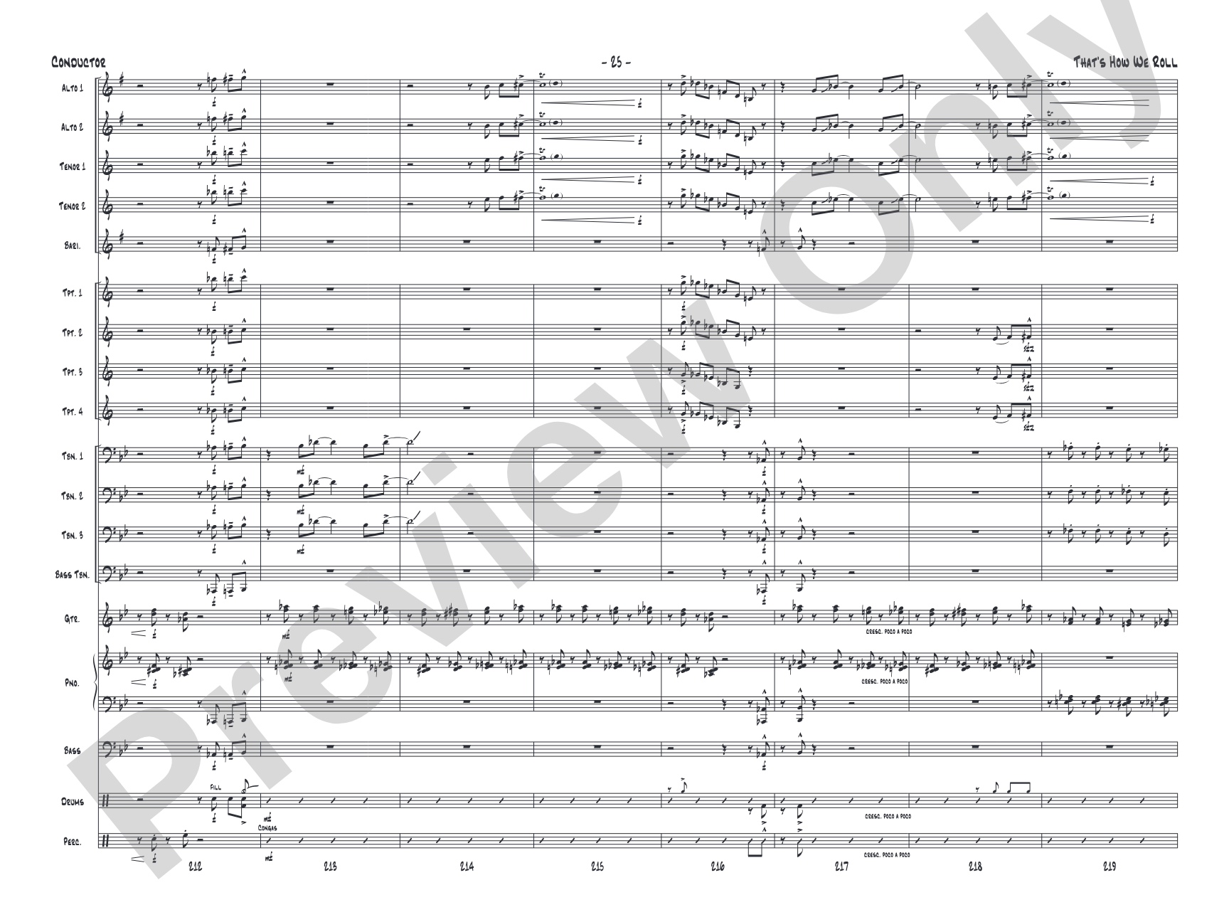 That's How We Roll: Jazz Ensemble Conductor Score & Parts