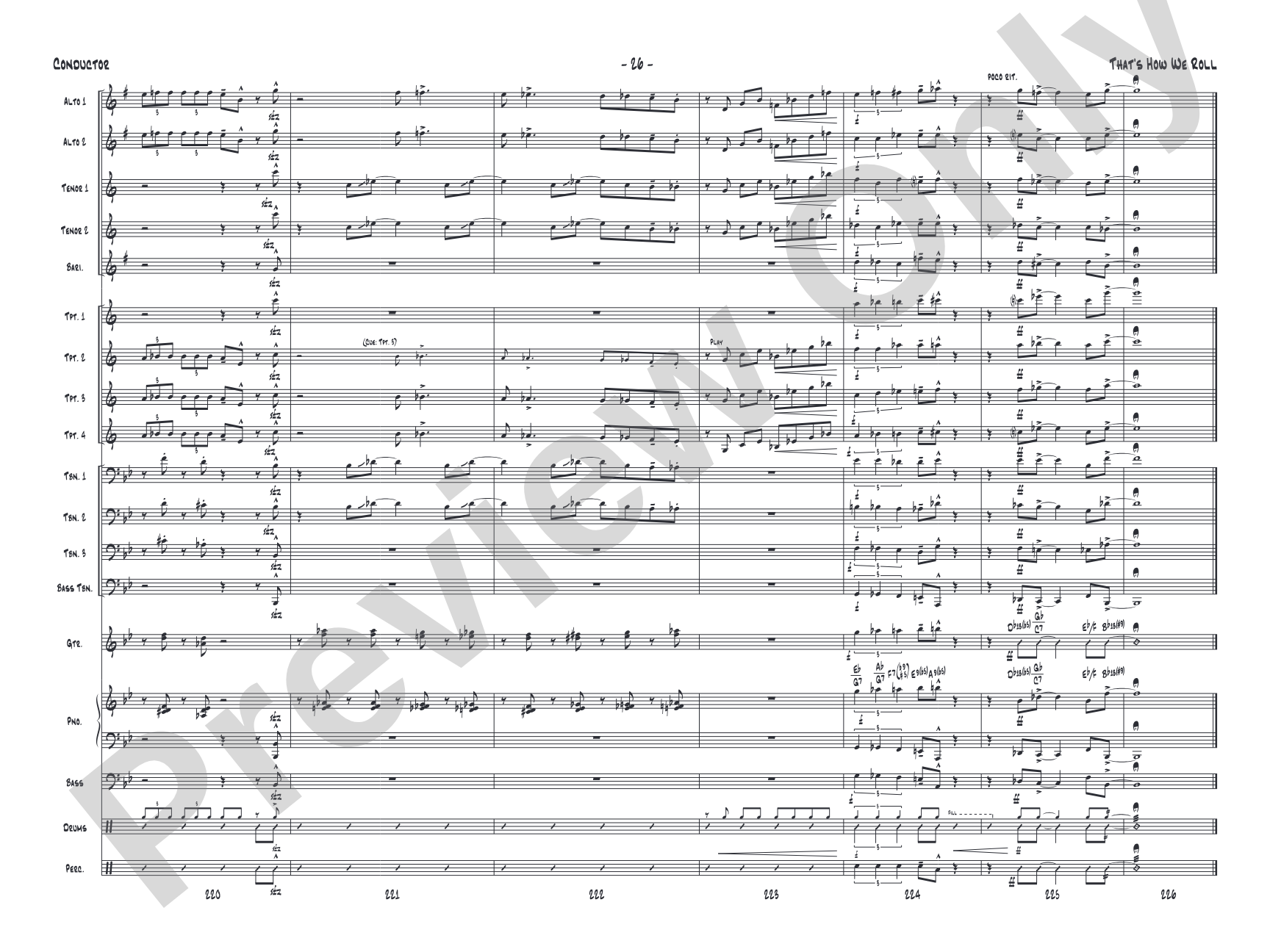 That's How We Roll: Jazz Ensemble Conductor Score & Parts