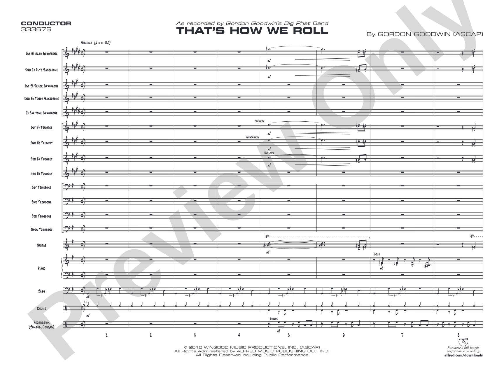 That's How We Roll: Jazz Ensemble Conductor Score & Parts