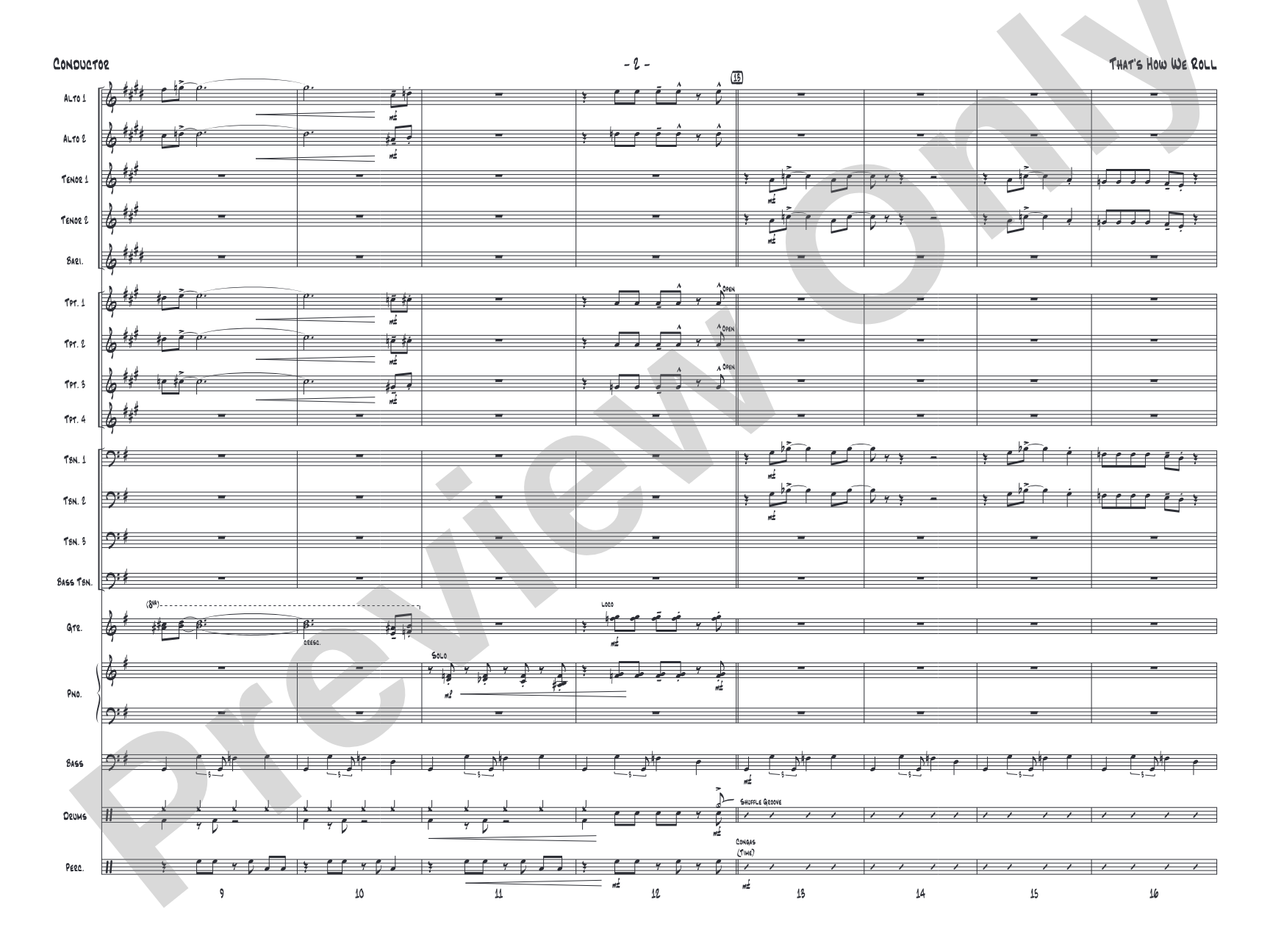 That's How We Roll: Jazz Ensemble Conductor Score & Parts