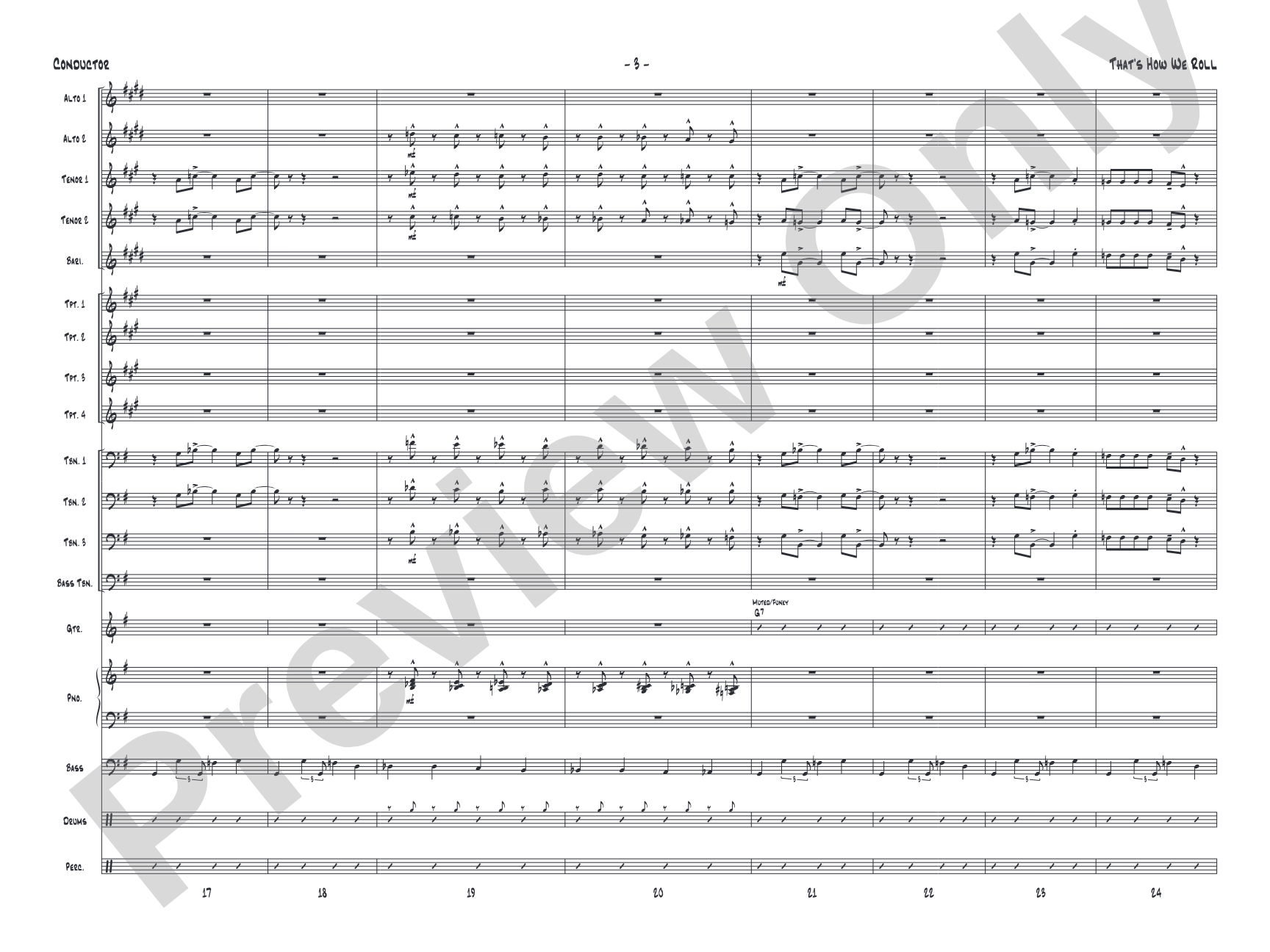 That's How We Roll: Jazz Ensemble Conductor Score & Parts