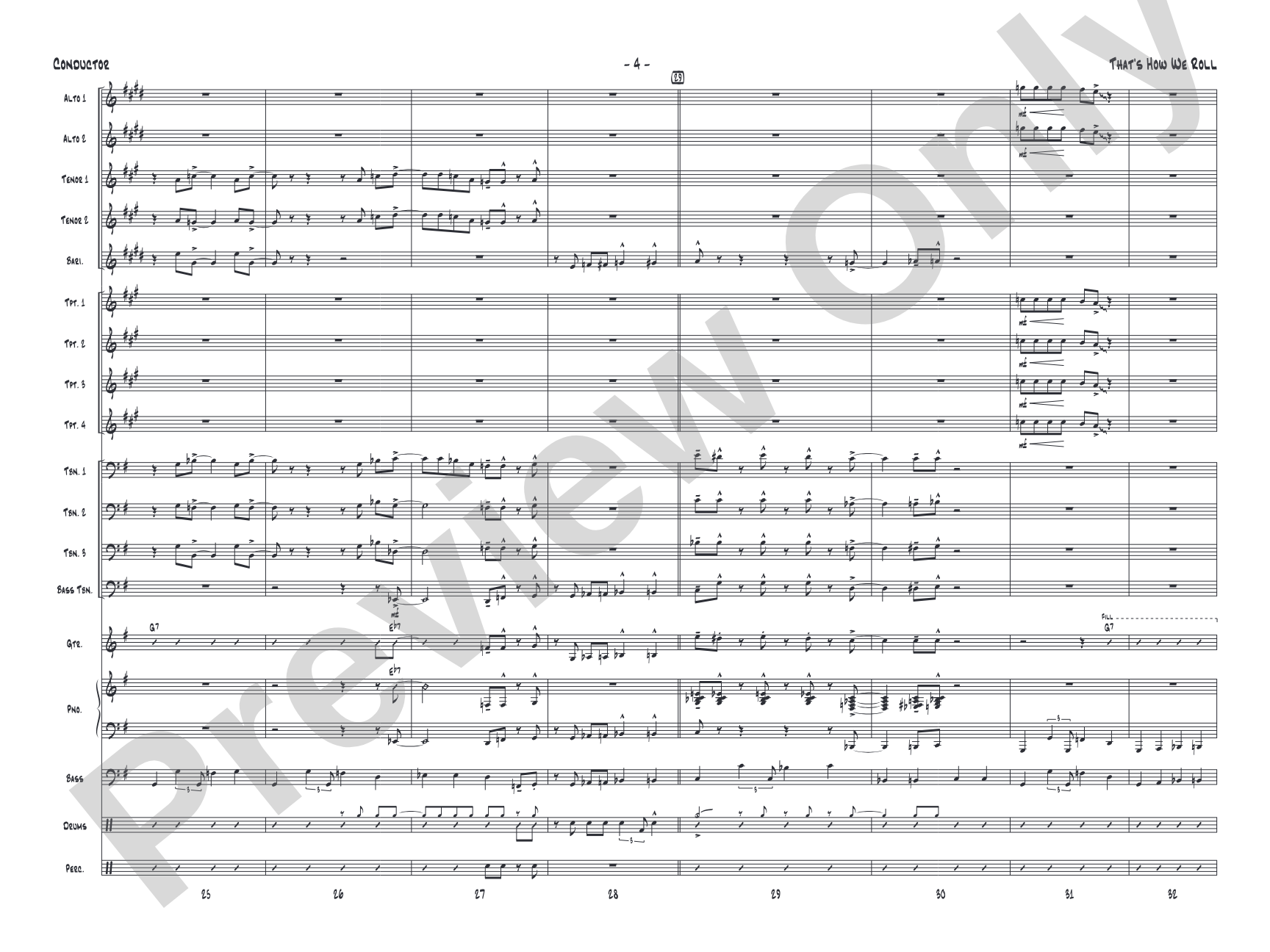 That's How We Roll: Jazz Ensemble Conductor Score & Parts