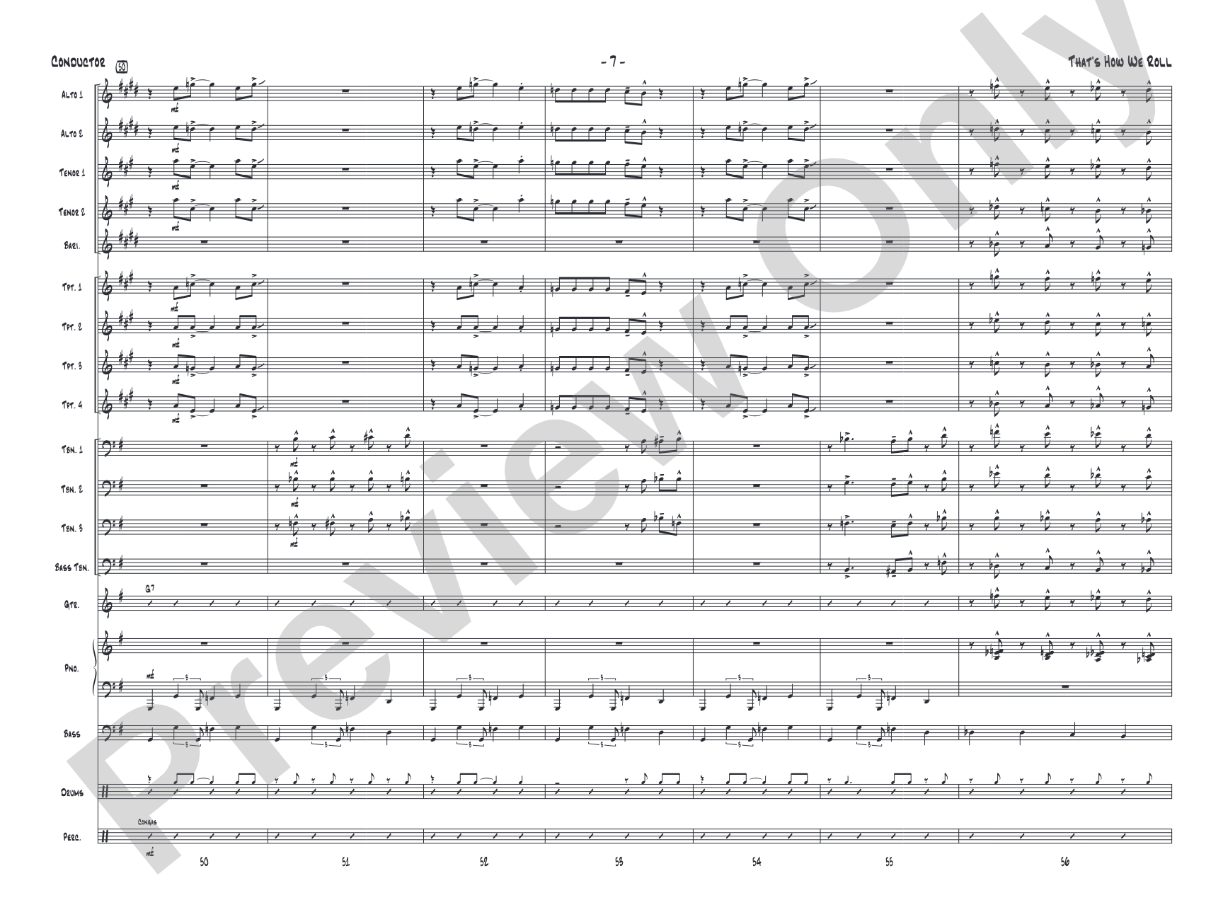That's How We Roll: Jazz Ensemble Conductor Score & Parts