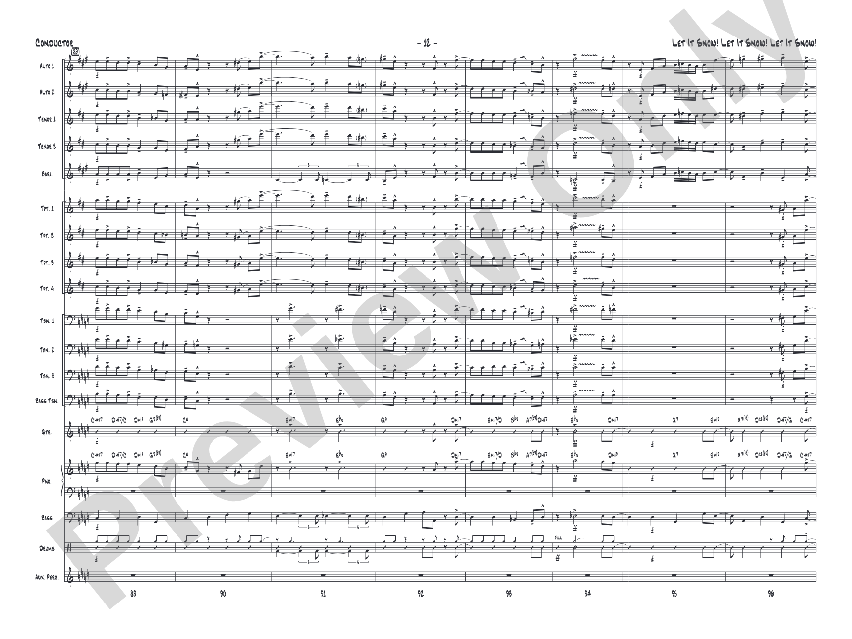 Let It Snow! Let It Snow! Let It Snow!: Jazz Ensemble Conductor Score & Parts