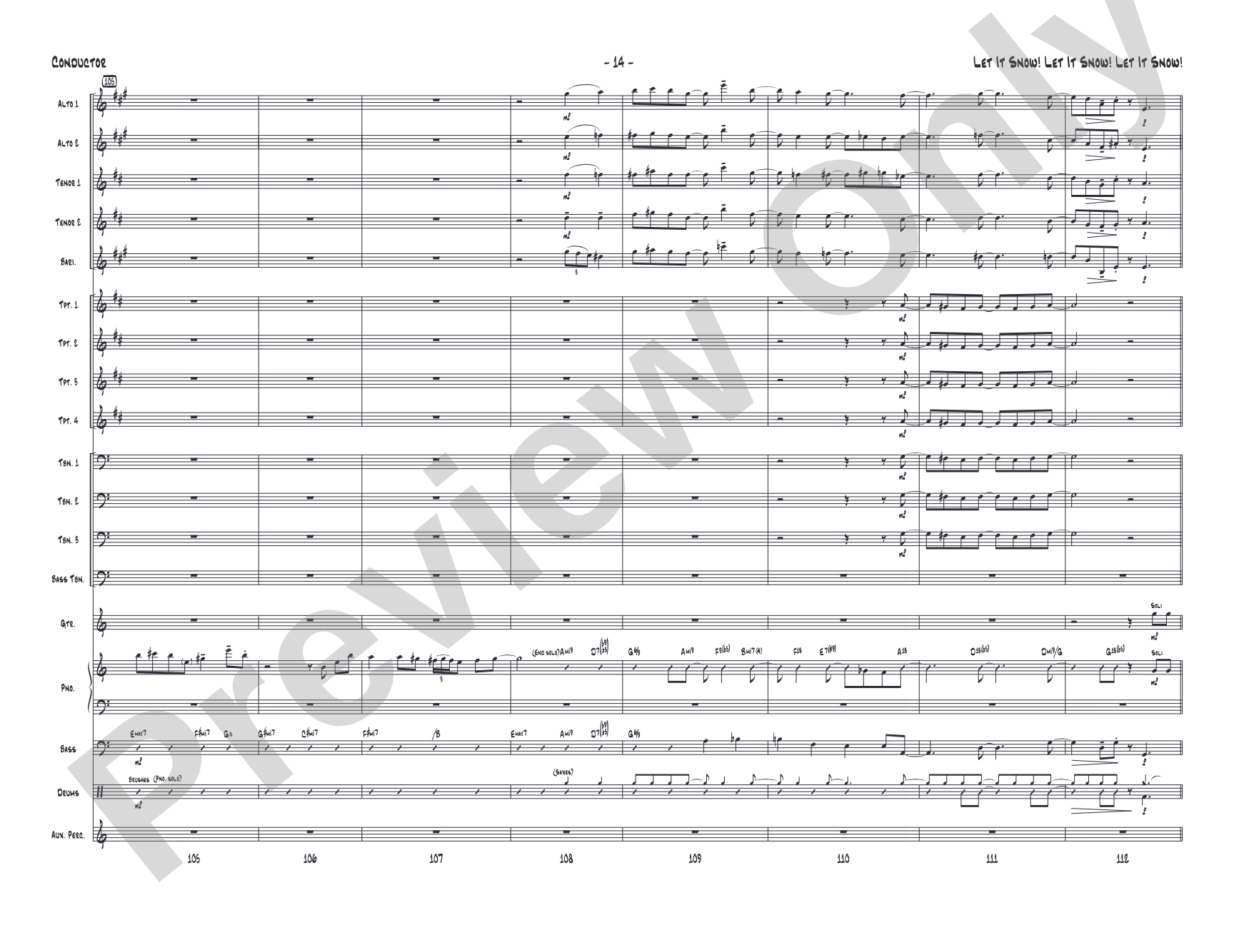 Let It Snow! Let It Snow! Let It Snow!: Jazz Ensemble Conductor Score & Parts